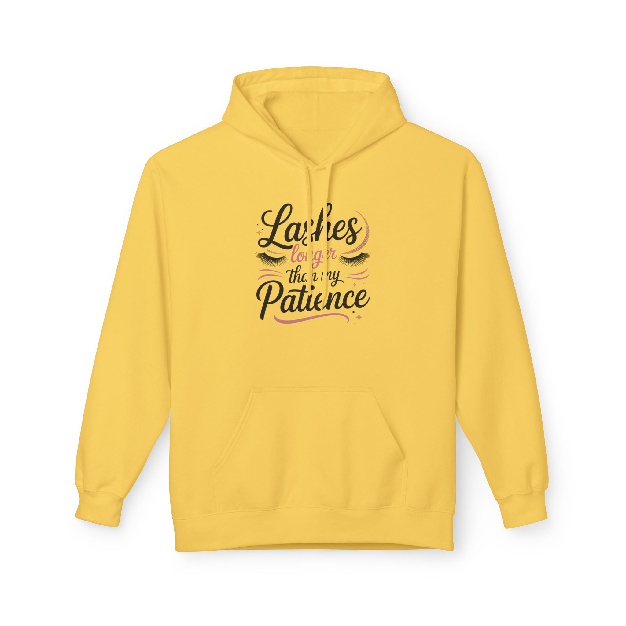 Hoodie — “Lashes to Live By: Patience” Beauty Quote Pullover