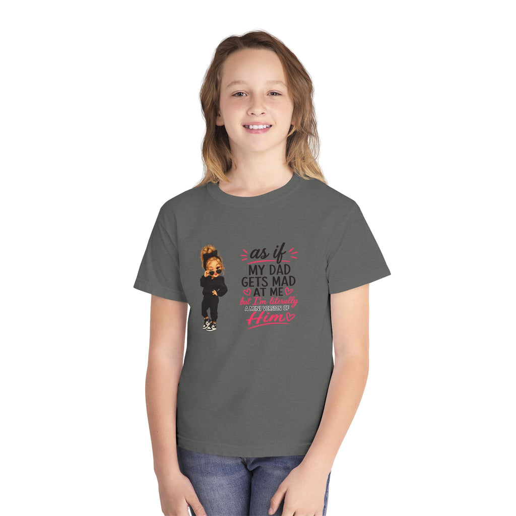 Youth Tee — "As If My Dad Gets Mad at Me" Cute Attitude Kids T‑Shirt