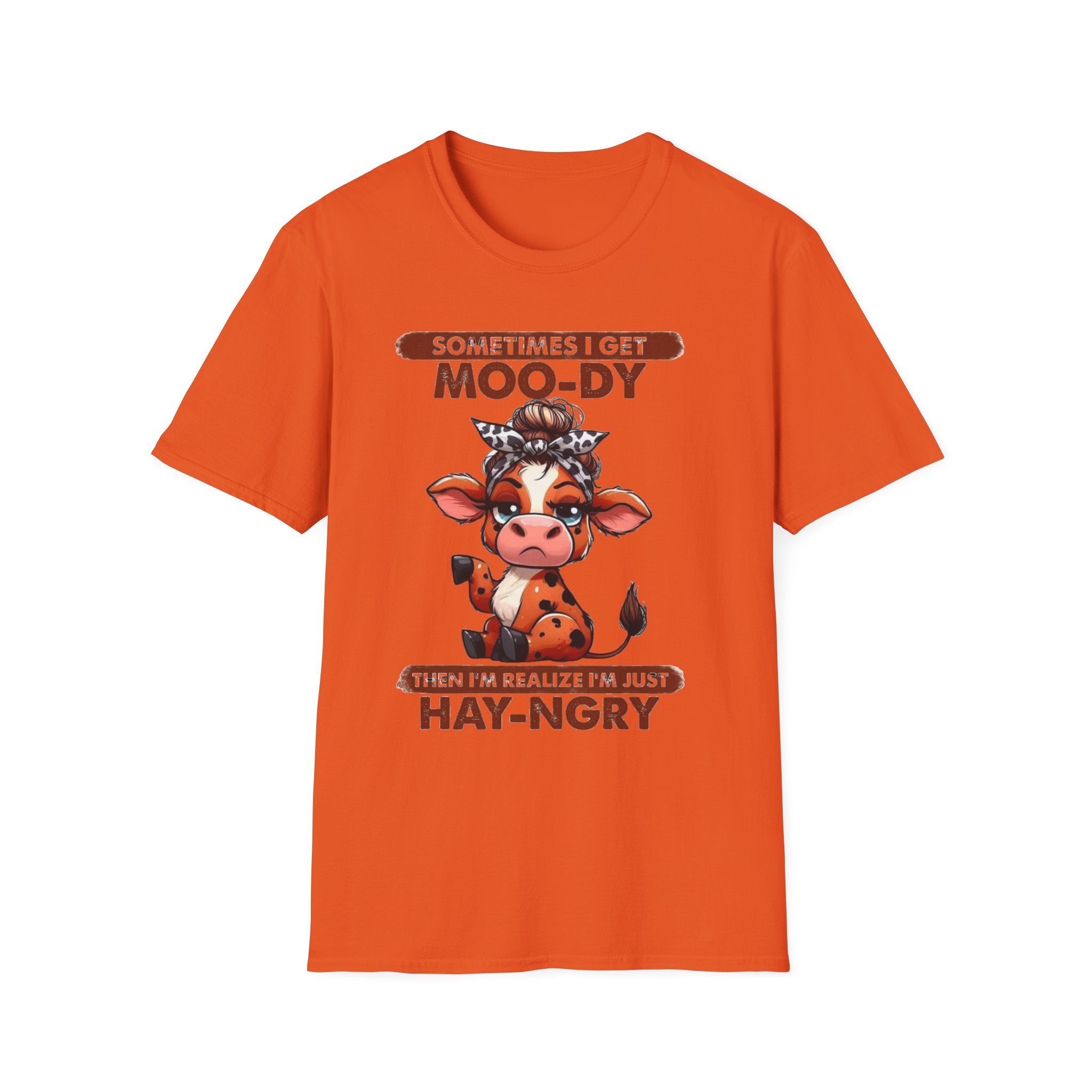 Hay-Ngry Cow T-Shirt — Cute "Sometimes I Get Moo-dy" Graphic Tee