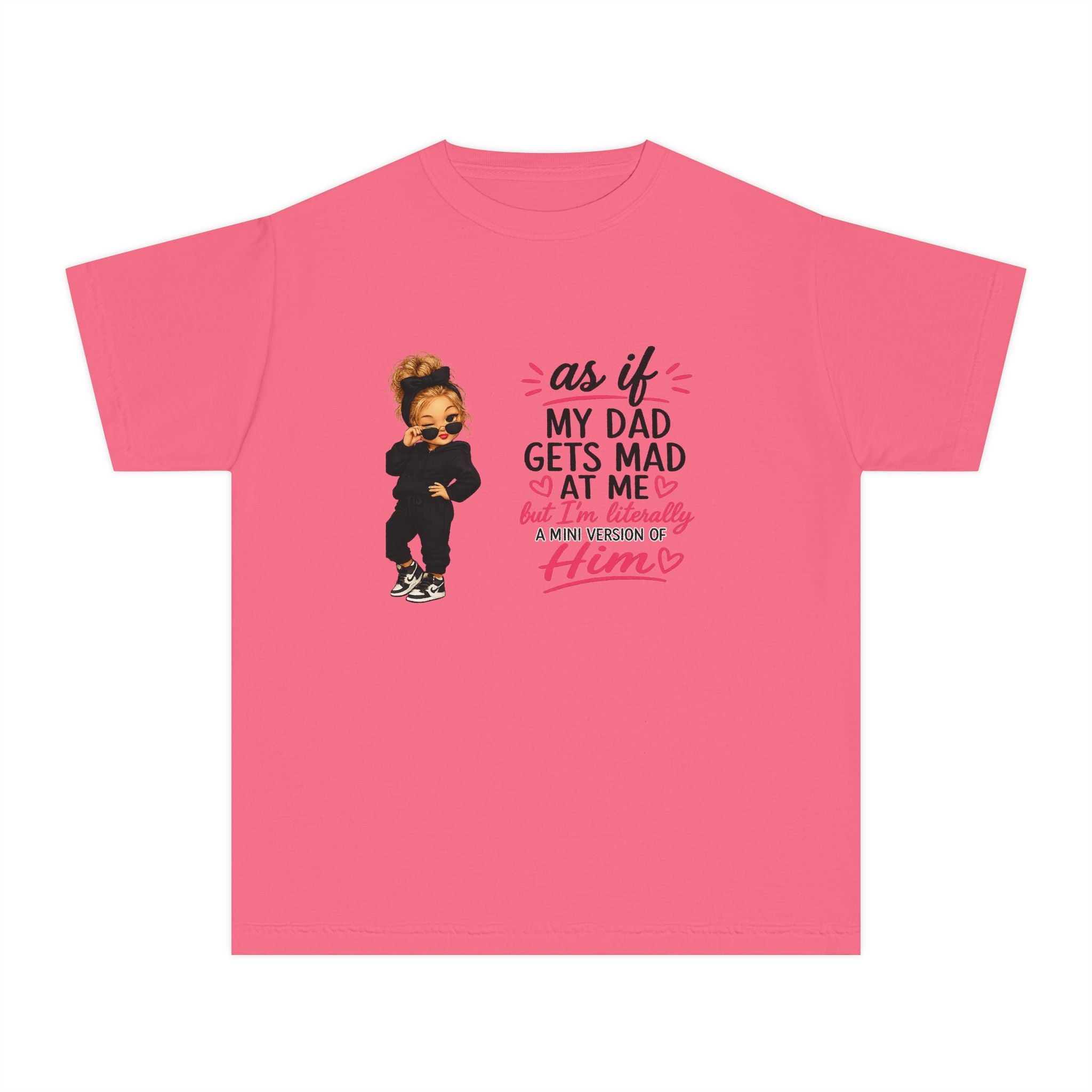 Youth Tee — "As If My Dad Gets Mad at Me" Cute Attitude Kids T‑Shirt