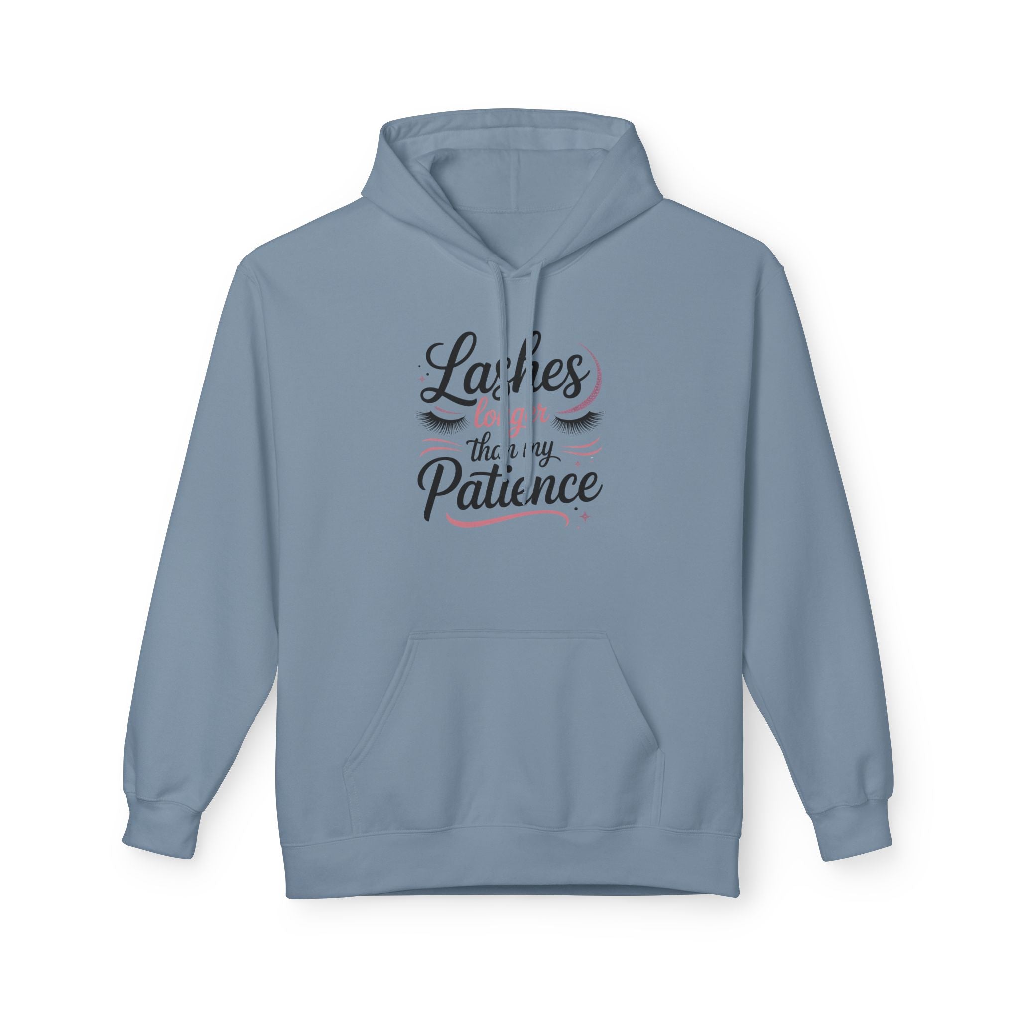 Hoodie — “Lashes to Live By: Patience” Beauty Quote Pullover