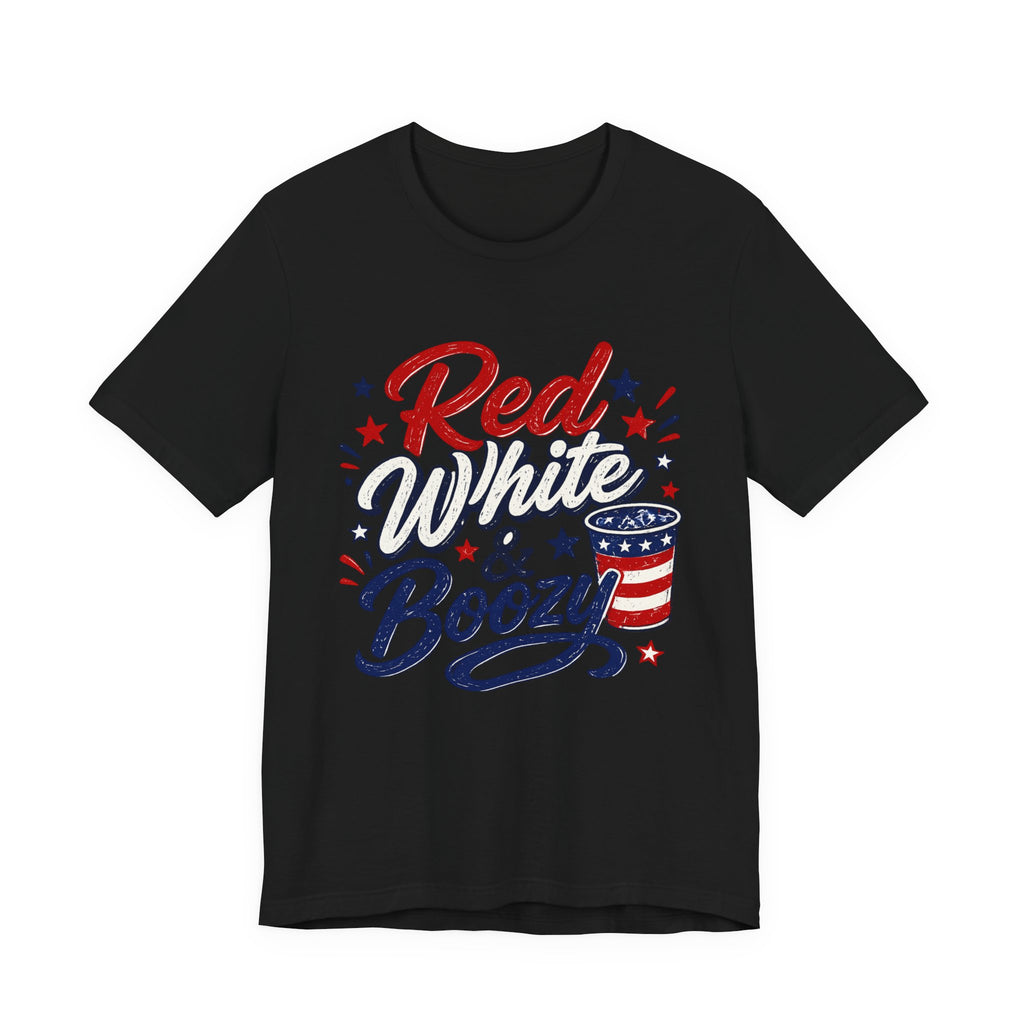 Red White & Boozy Tee — Patriotic 4th of July Graphic T-Shirt