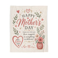 Mother's Day Velveteen Plush Blanket — "Happy Mother's Day" Floral Keepsake