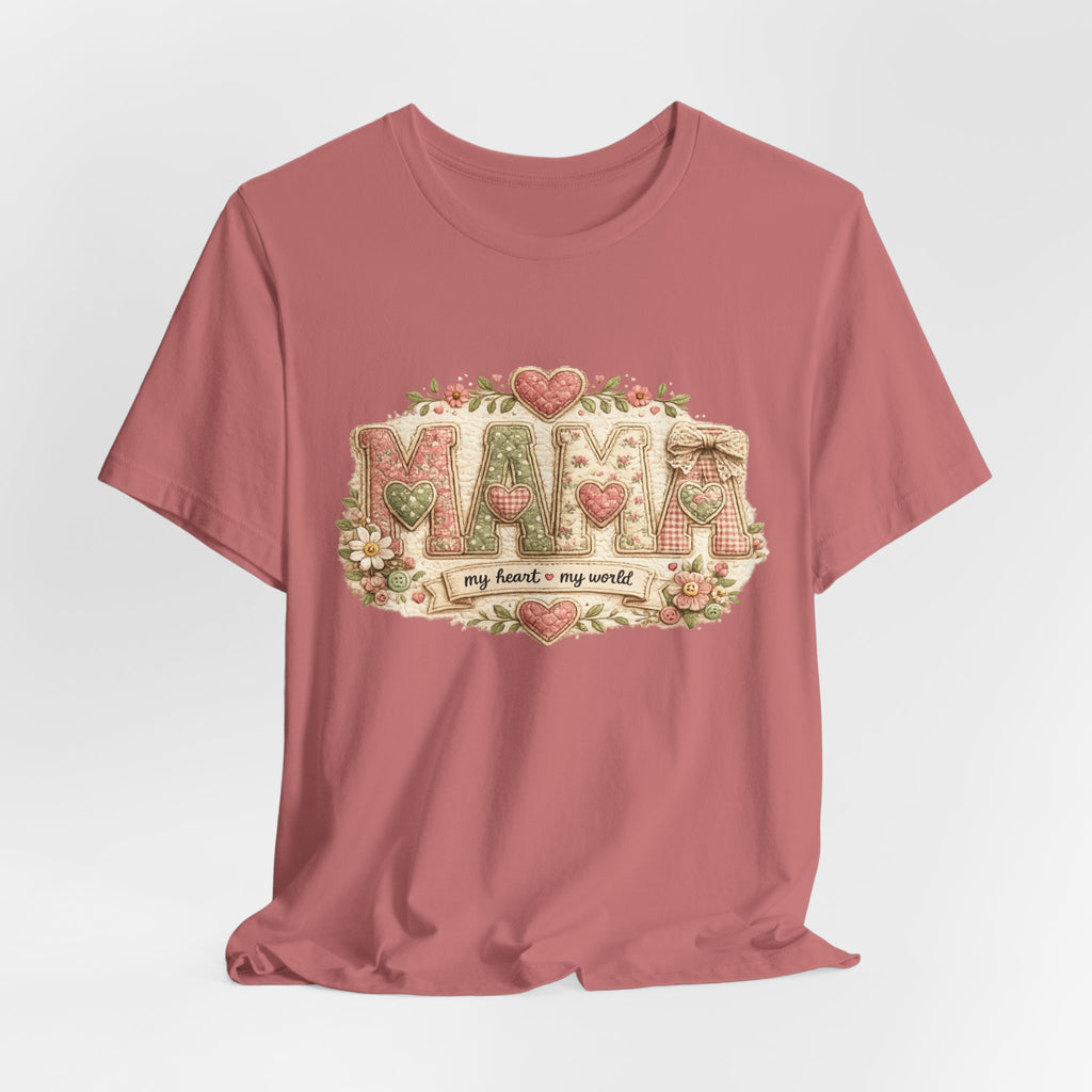 Mama — My Heart, My World | Heartfelt Mom Graphic Tee