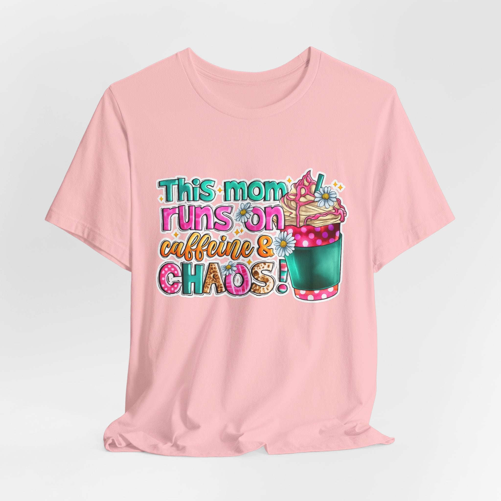 This Mom Runs on Coffee and Chaos — Funny Mom Graphic Tee