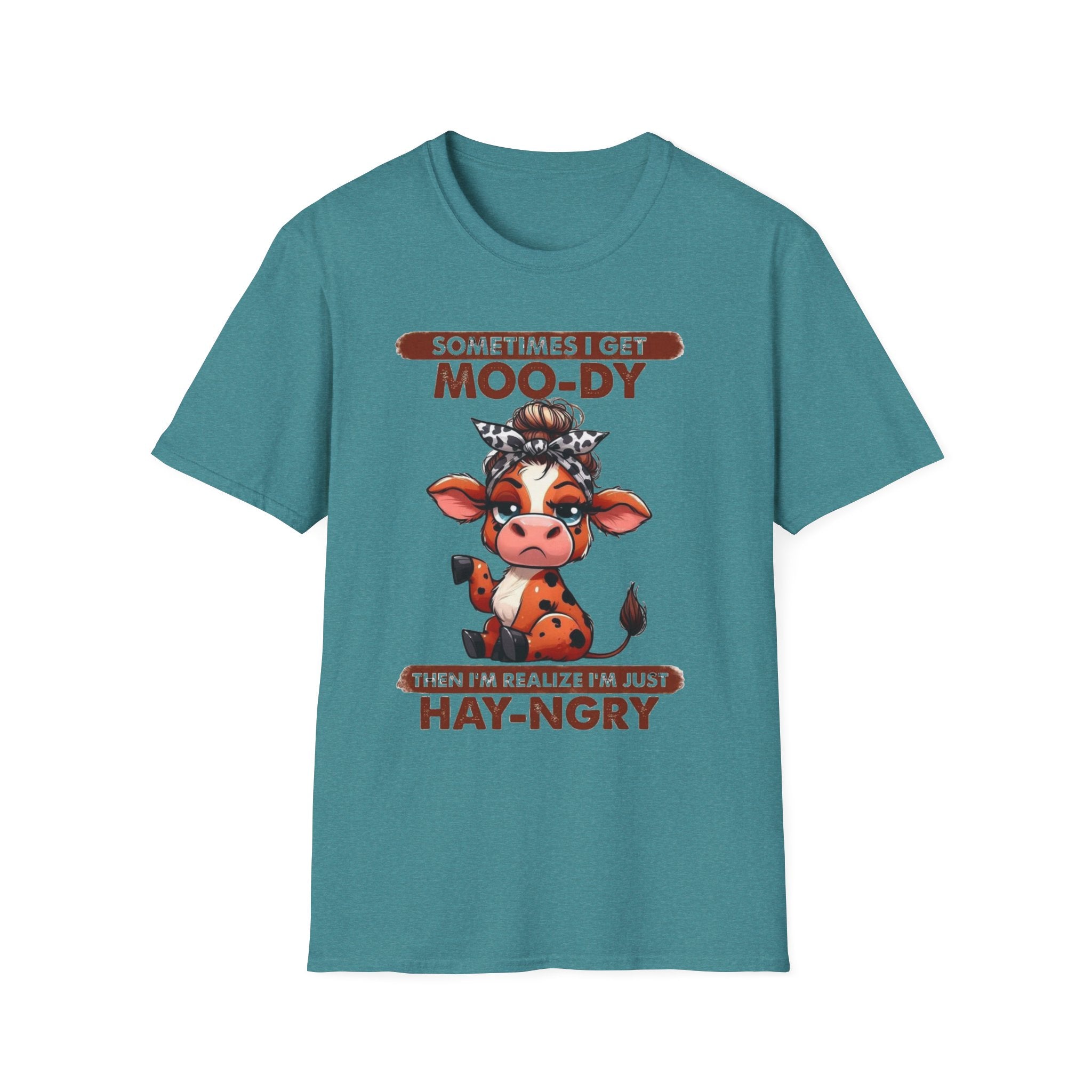 Hay-Ngry Cow T-Shirt — Cute "Sometimes I Get Moo-dy" Graphic Tee