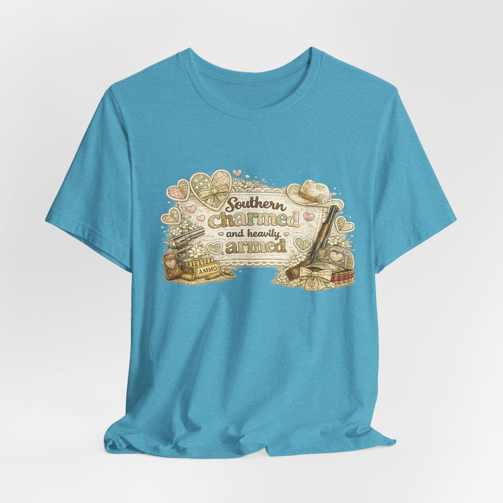 Southern Charmed and Heavily Armed — Funny Women's 2nd Amendment Tee