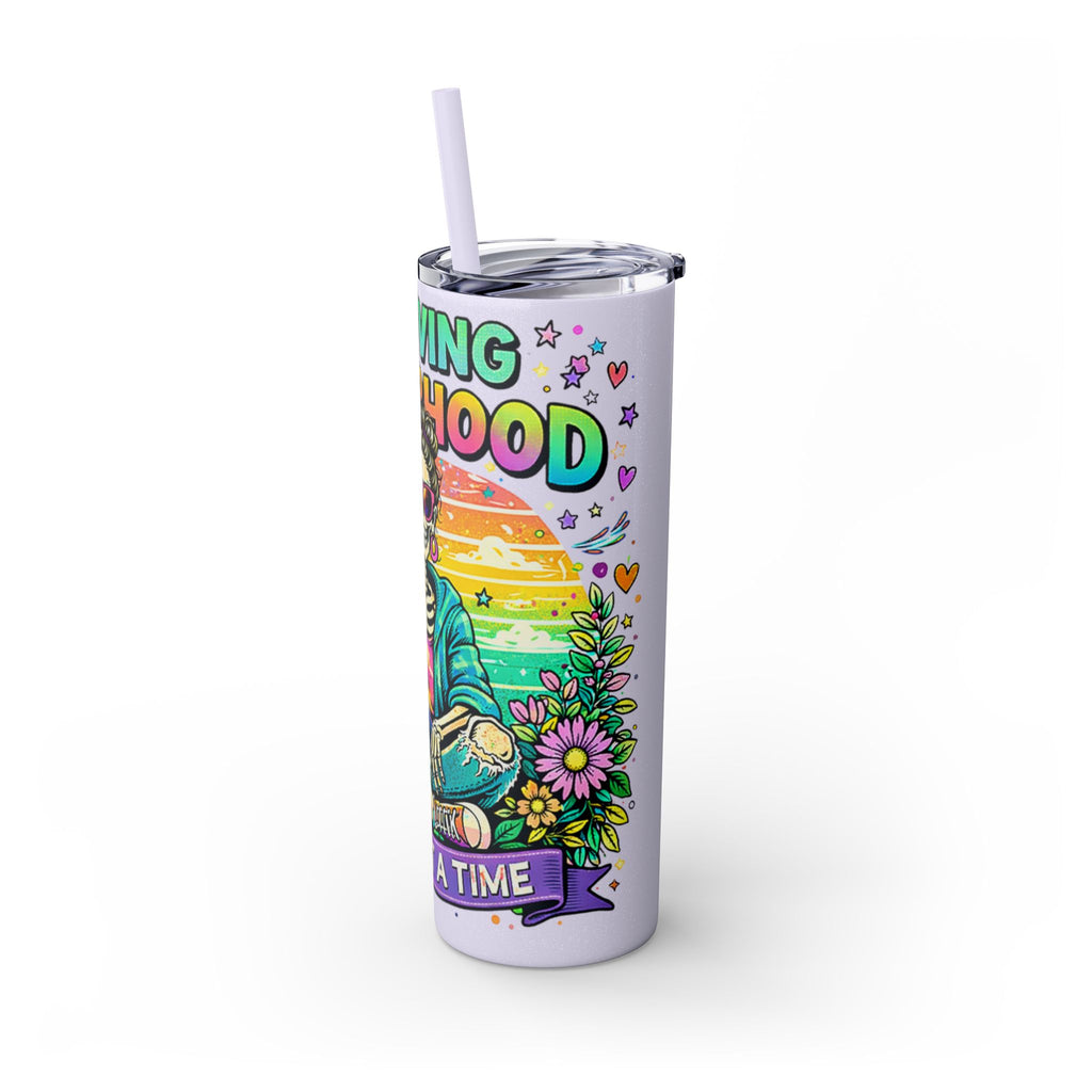 Skinny Tumbler - "Surviving Motherhood" 20oz Stainless Straw Cup