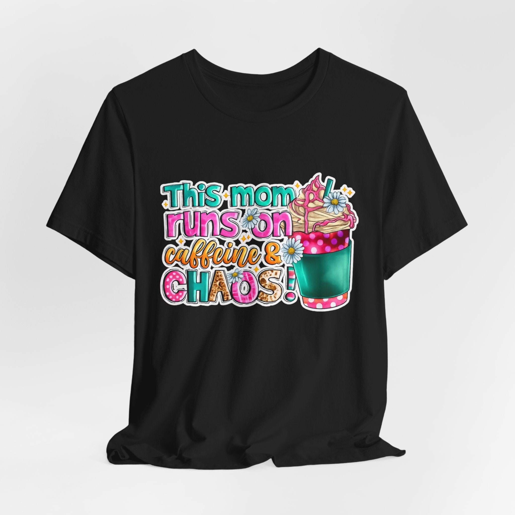 This Mom Runs on Coffee and Chaos — Funny Mom Graphic Tee