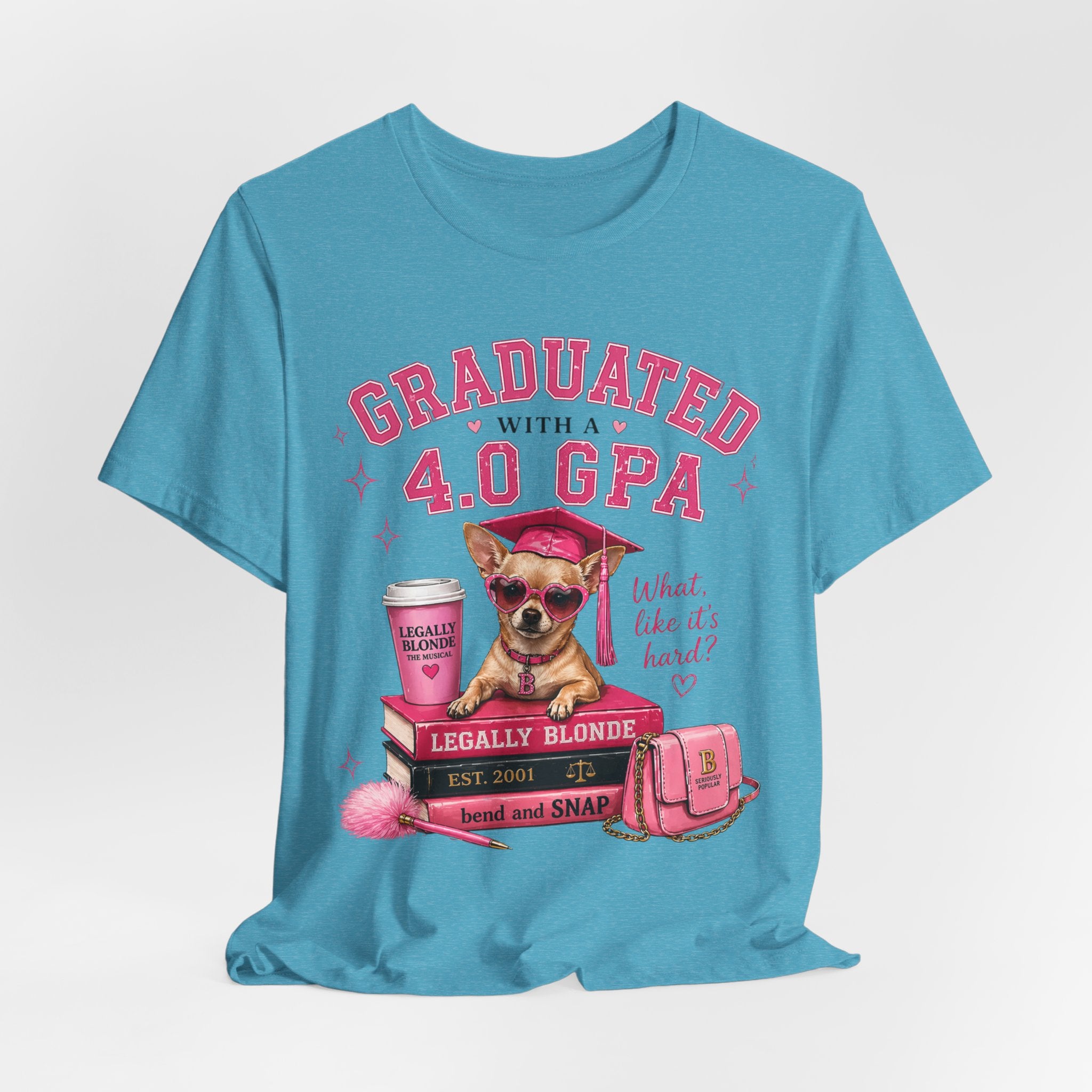 Graduated with a 4.0 GPA T-Shirt — Cute Chihuahua Grad Design