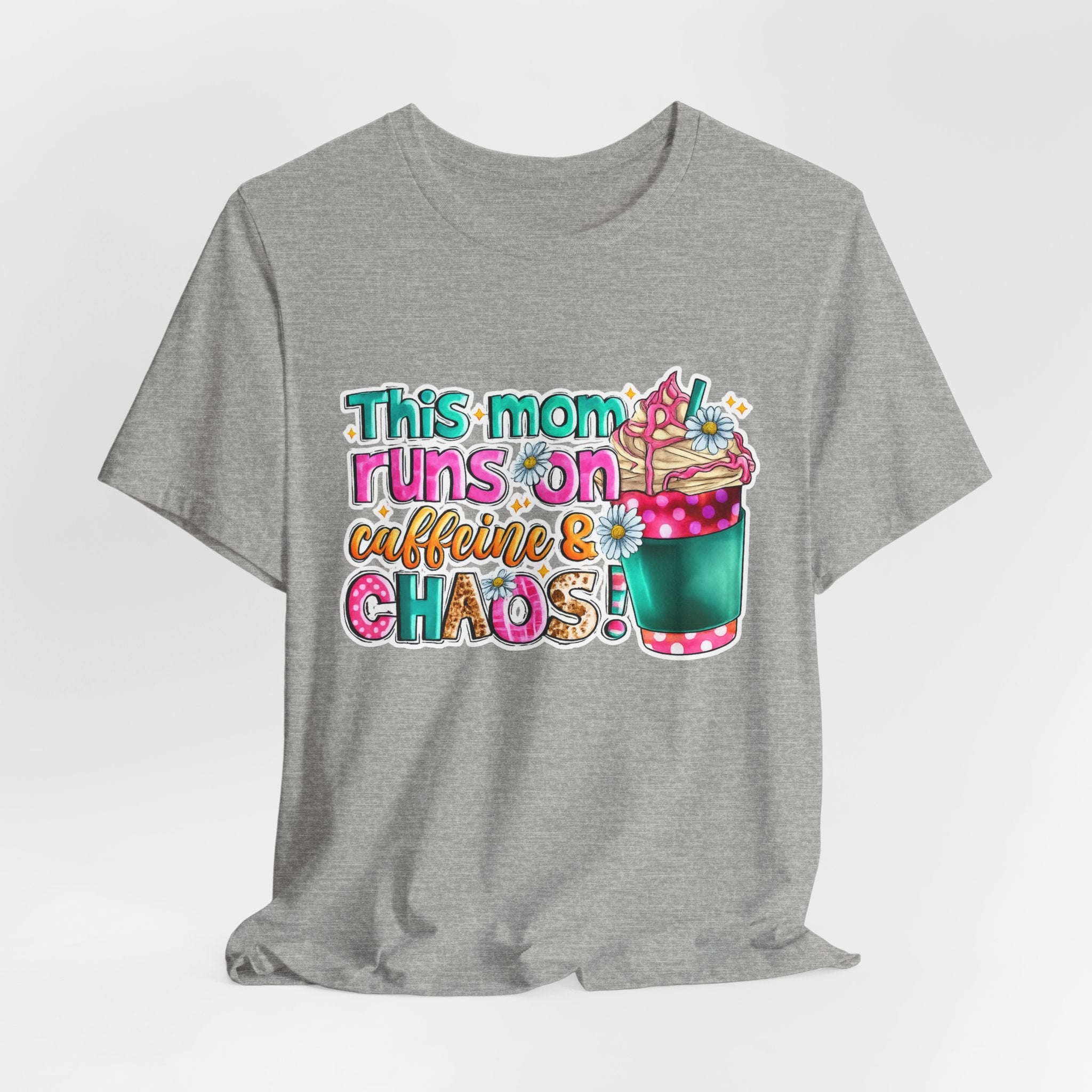 This Mom Runs on Coffee and Chaos — Funny Mom Graphic Tee