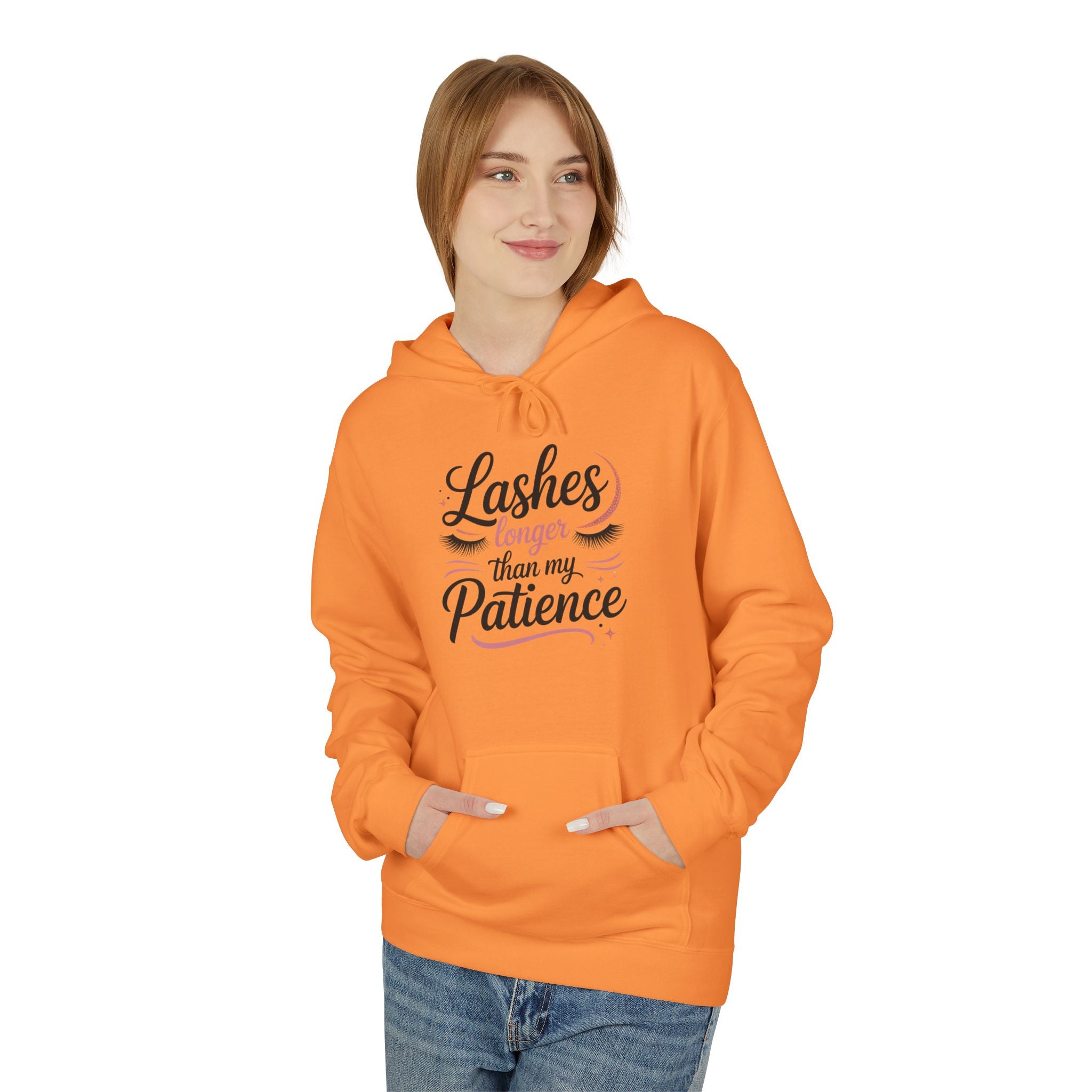 Hoodie — “Lashes to Live By: Patience” Beauty Quote Pullover