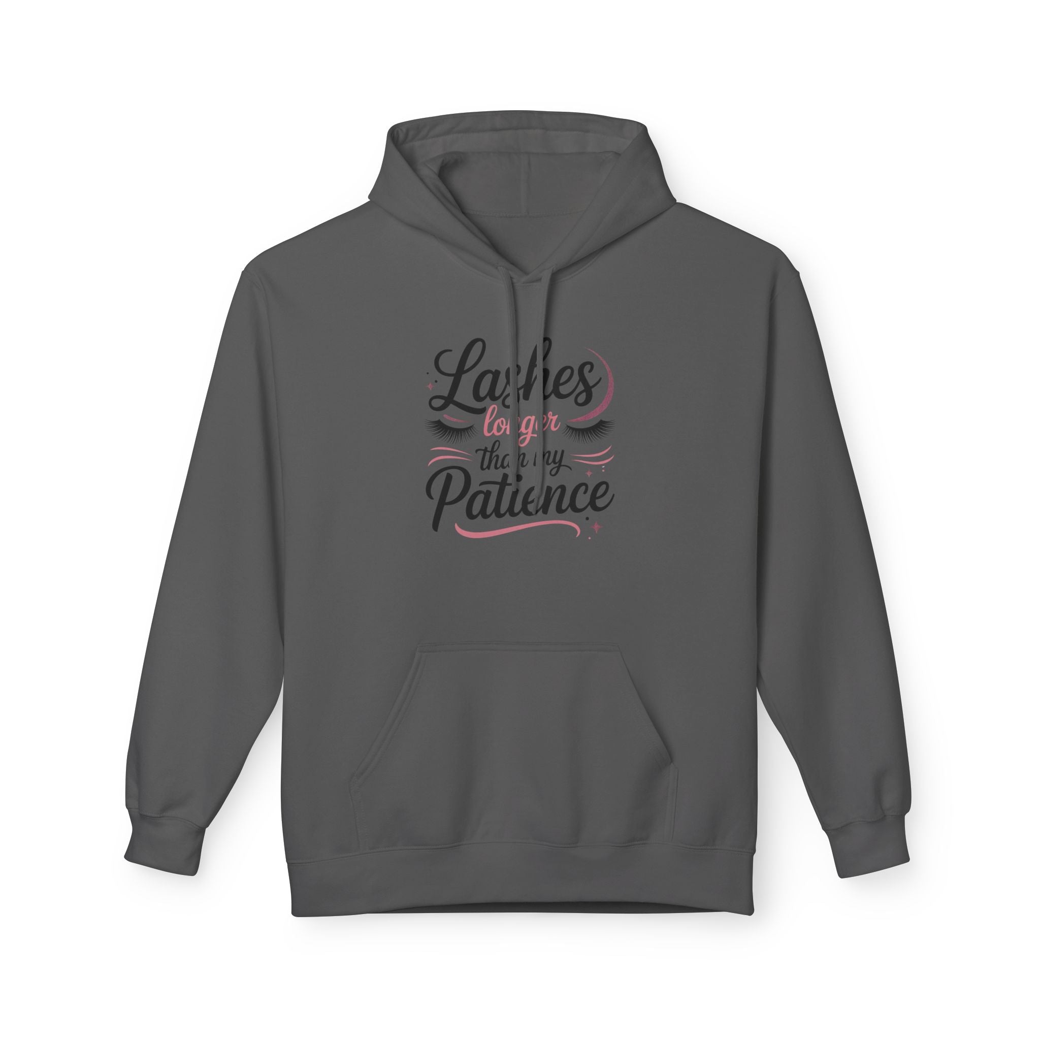 Hoodie — “Lashes to Live By: Patience” Beauty Quote Pullover