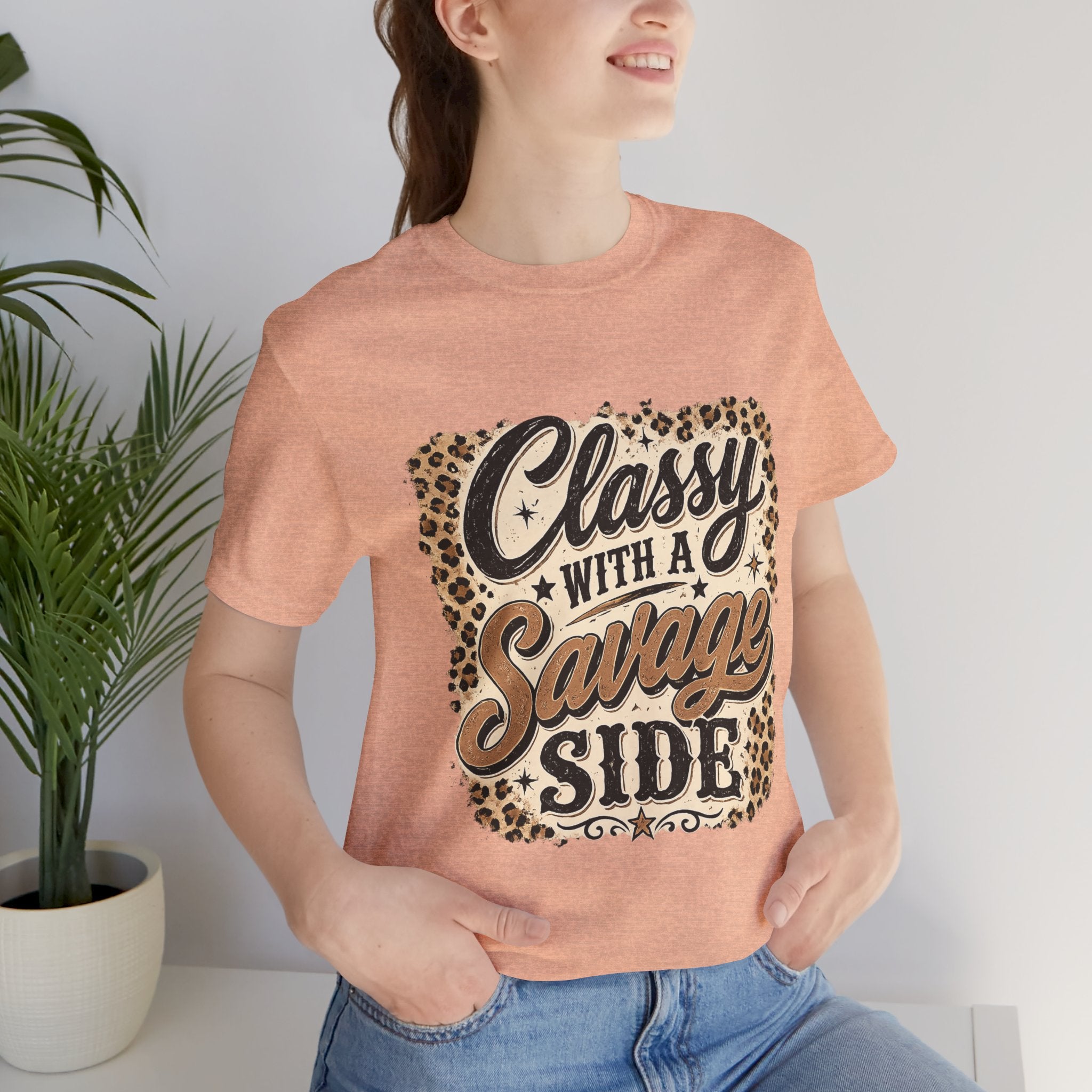 Classy with a Savage Side Leopard Graphic Tee