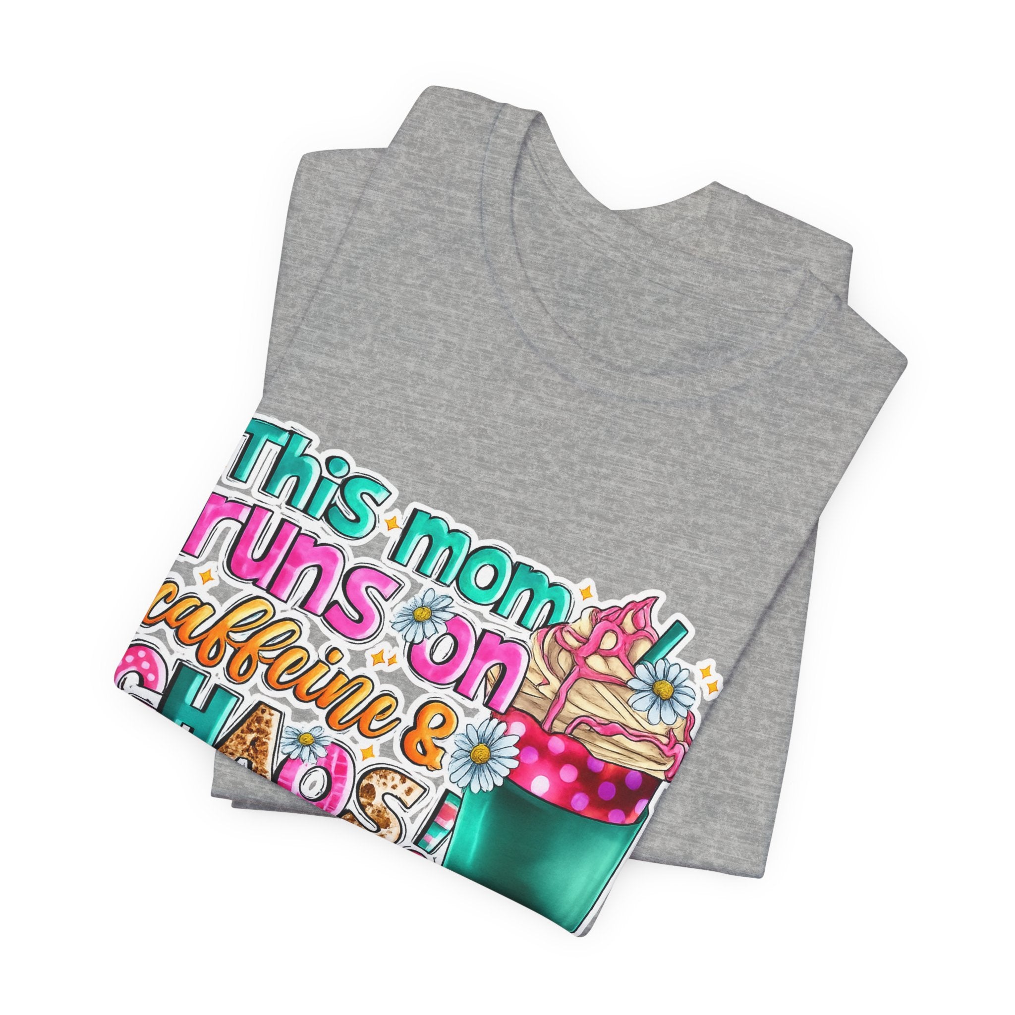 This Mom Runs on Coffee and Chaos — Funny Mom Graphic Tee