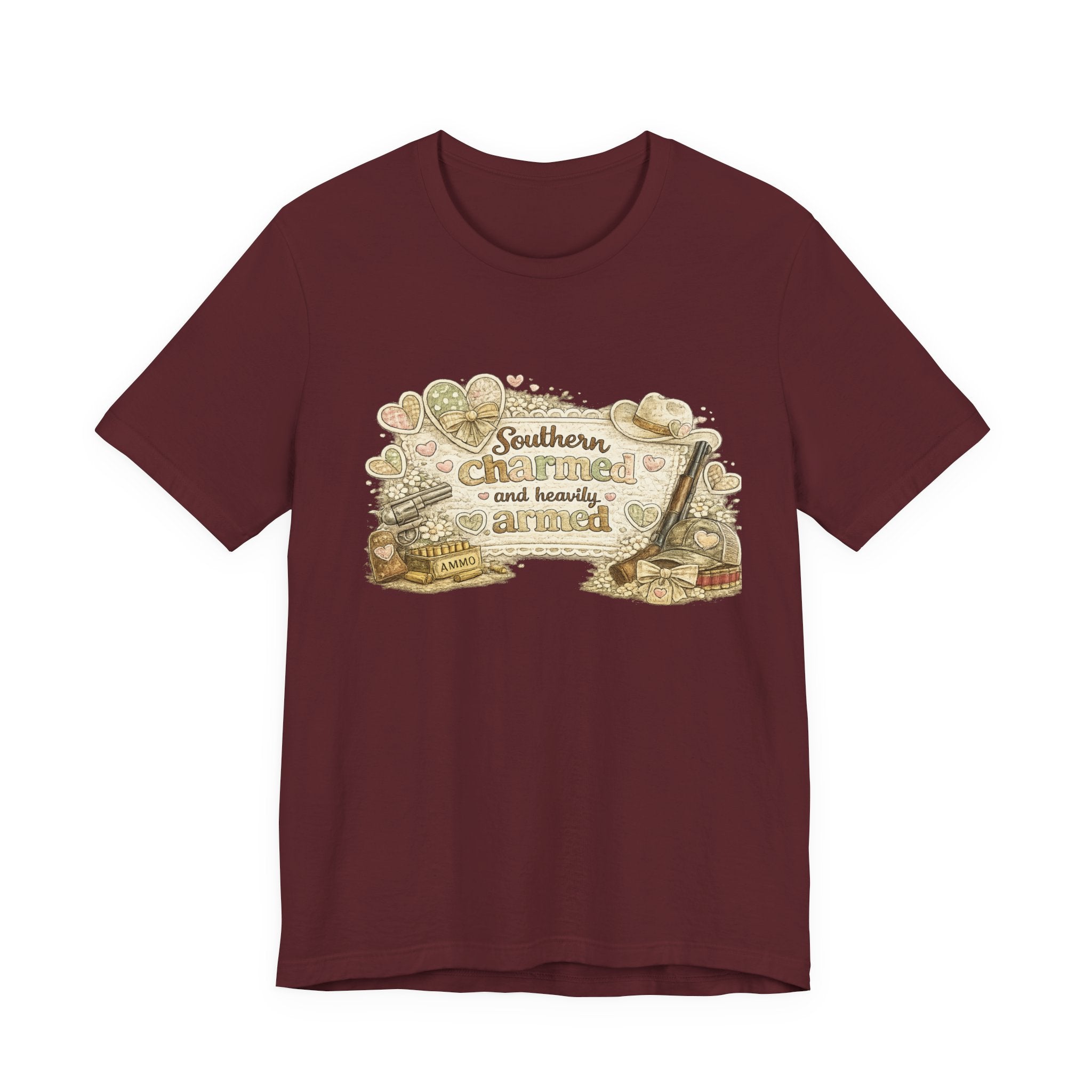 Southern Charmed and Heavily Armed — Funny Women's 2nd Amendment Tee