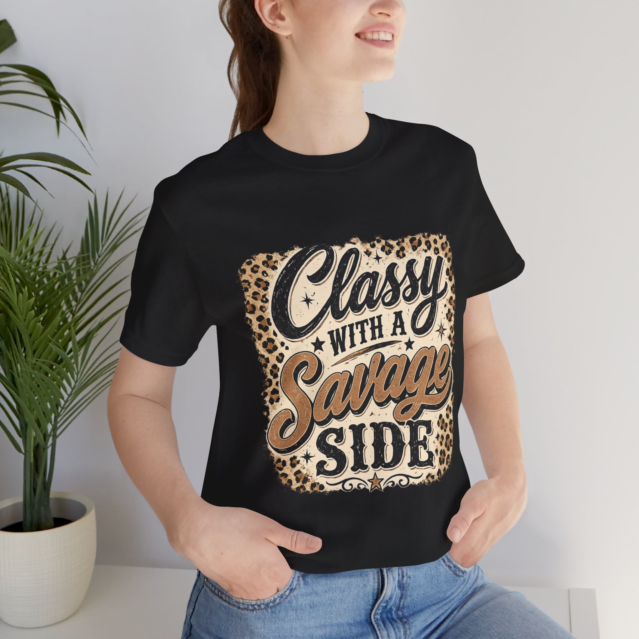 Classy with a Savage Side Leopard Graphic Tee