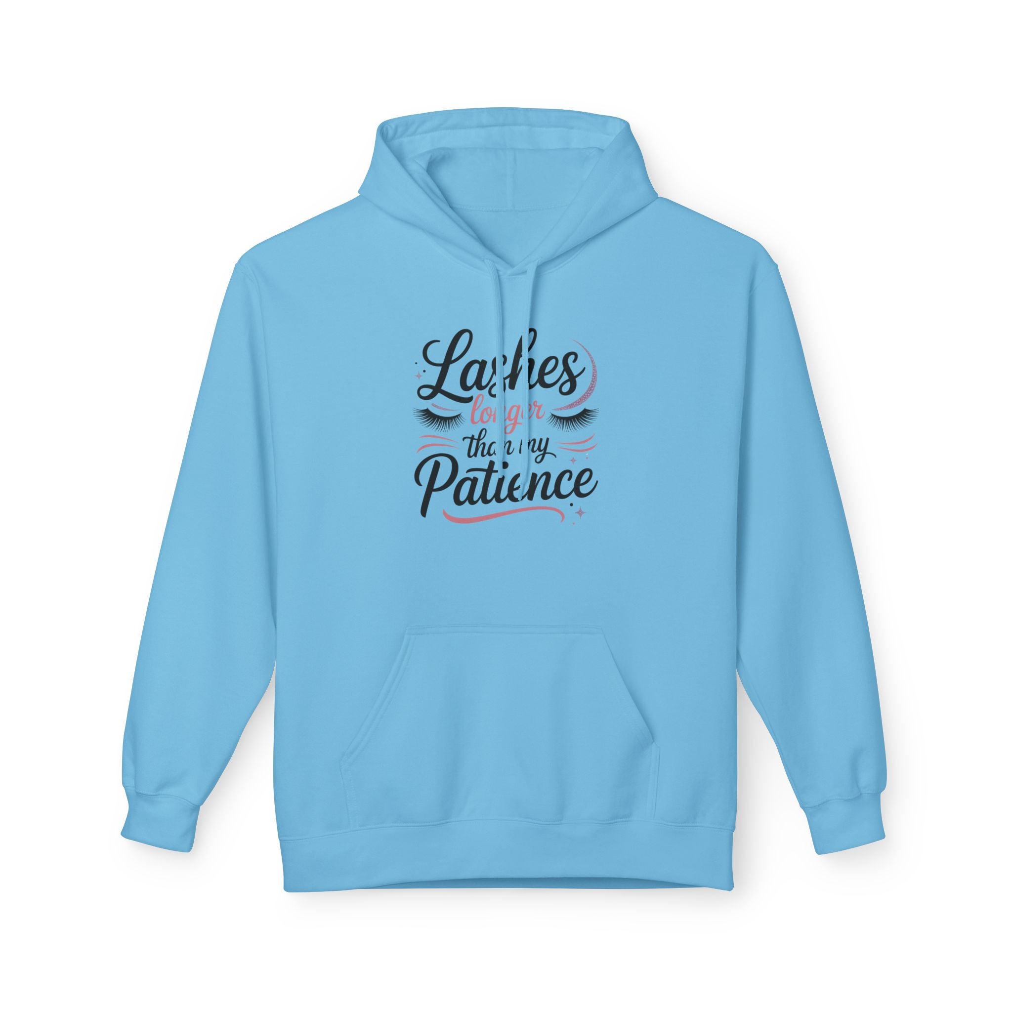 Hoodie — “Lashes to Live By: Patience” Beauty Quote Pullover