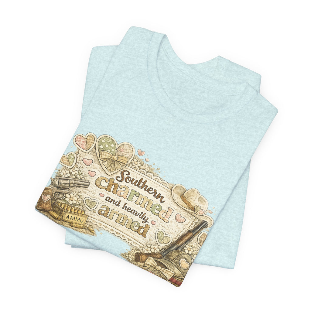 Southern Charmed and Heavily Armed — Funny Women's 2nd Amendment Tee