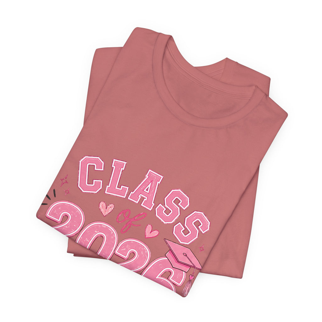 Class of 2026 T‑Shirt — Pink Grad Cap "The Future Is Cute, Watch Me Shine"