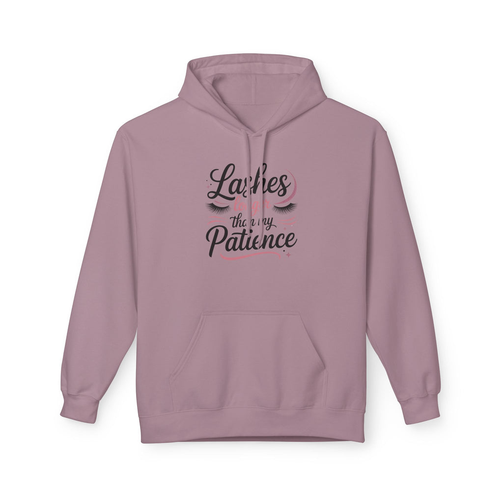 Hoodie — “Lashes to Live By: Patience” Beauty Quote Pullover