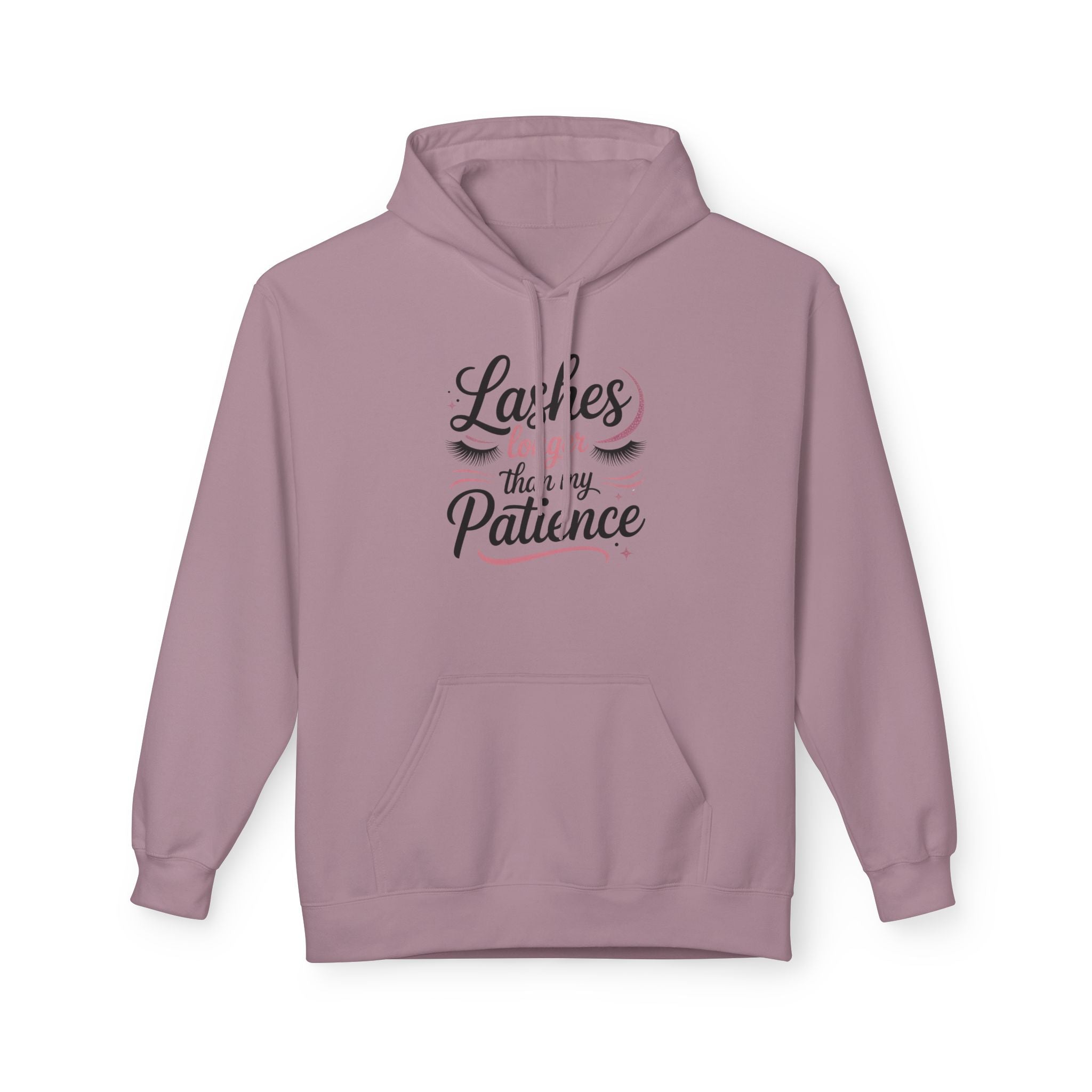 Hoodie — “Lashes to Live By: Patience” Beauty Quote Pullover