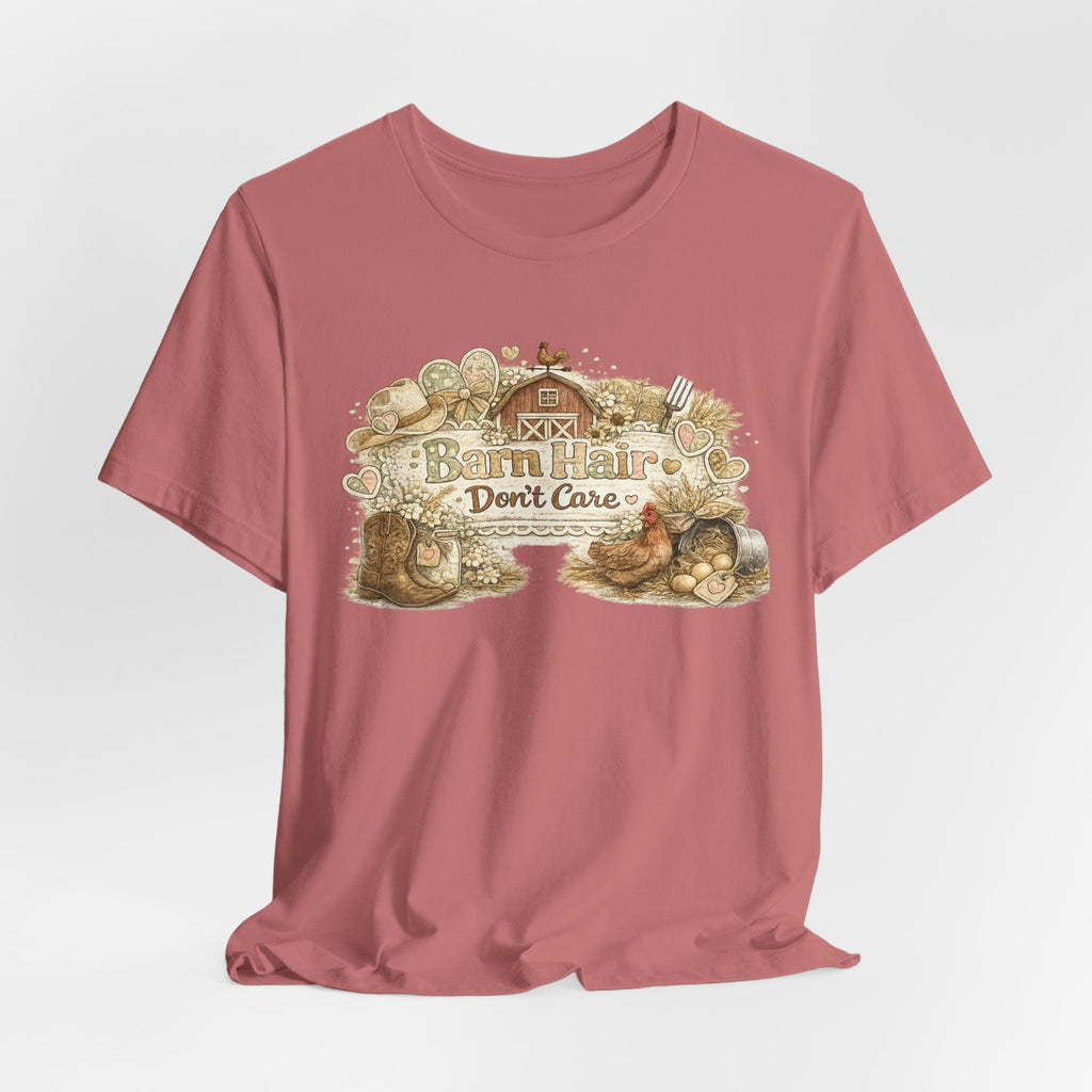 Barn Hair Don't Care — Funny Horse Girl & Country Women's Tee