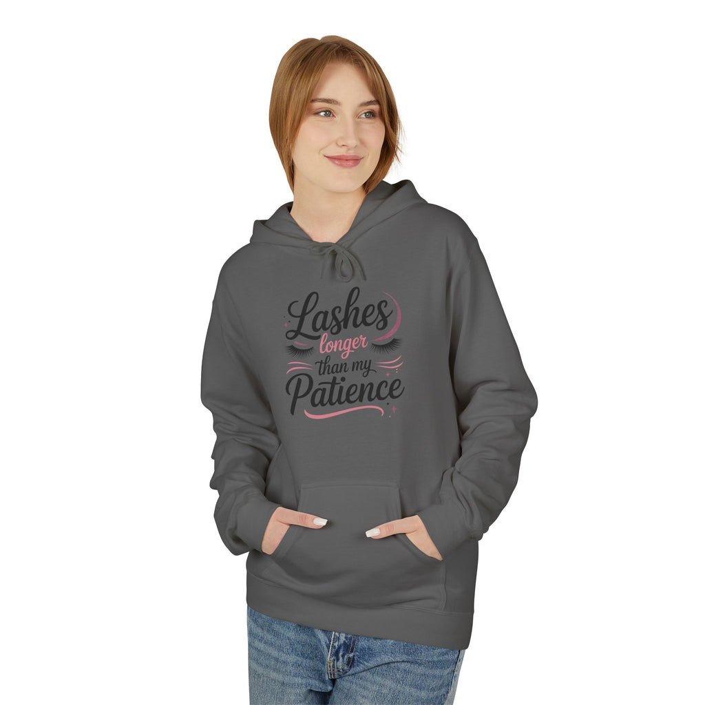 Hoodie — “Lashes to Live By: Patience” Beauty Quote Pullover