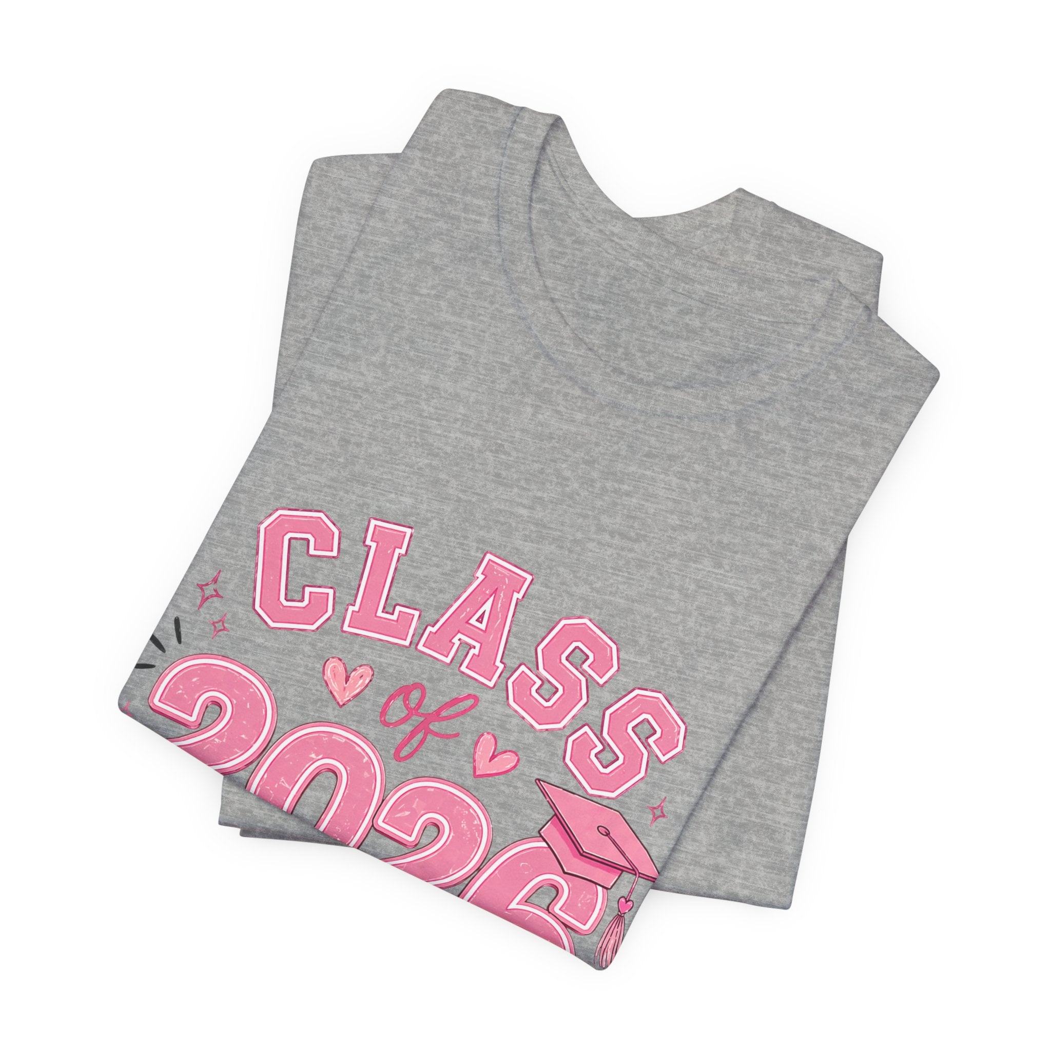 Class of 2026 T‑Shirt — Pink Grad Cap "The Future Is Cute, Watch Me Shine"