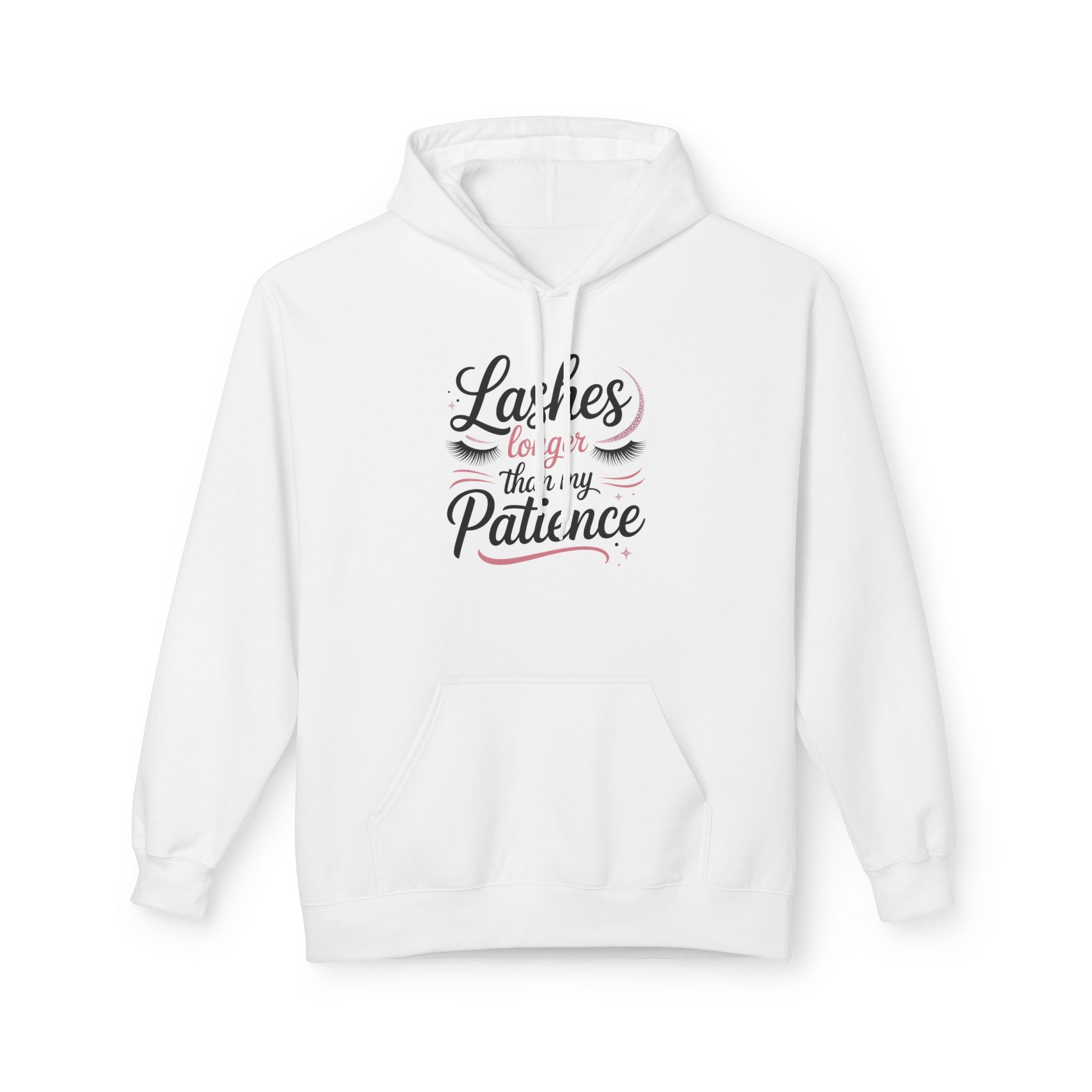 Hoodie — “Lashes to Live By: Patience” Beauty Quote Pullover