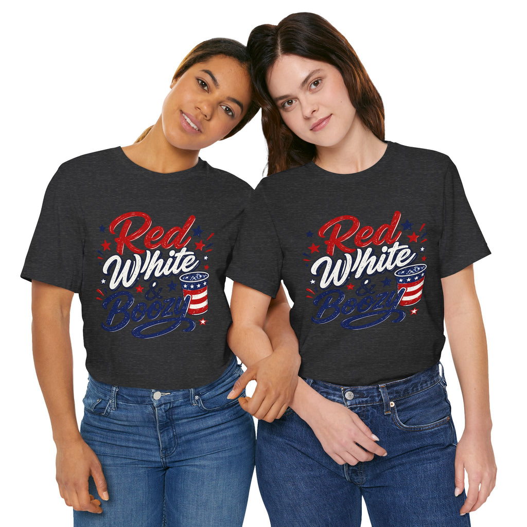 Red White & Boozy Tee — Patriotic 4th of July Graphic T-Shirt