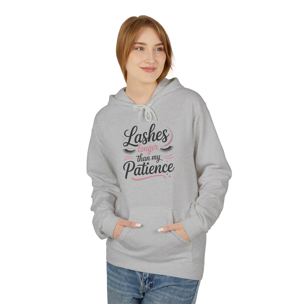 Hoodie — “Lashes to Live By: Patience” Beauty Quote Pullover