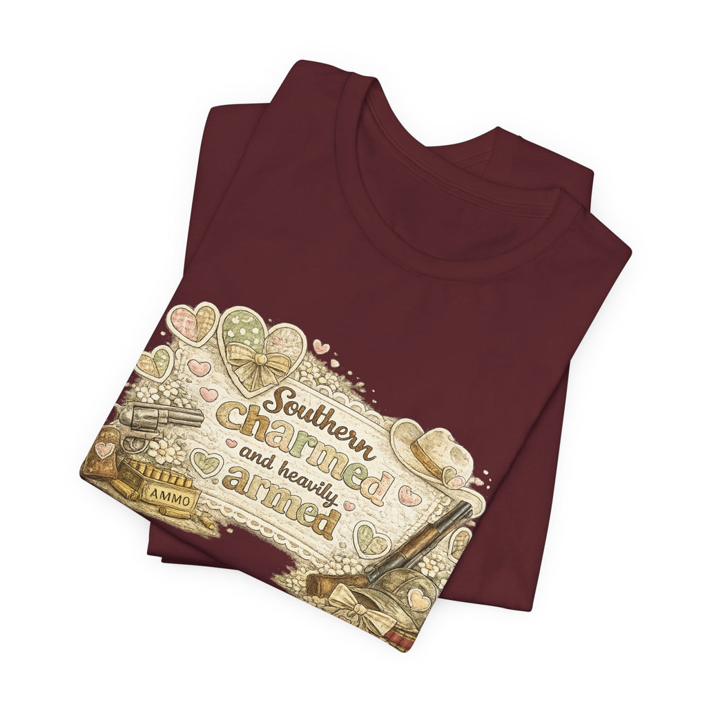 Southern Charmed and Heavily Armed — Funny Women's 2nd Amendment Tee