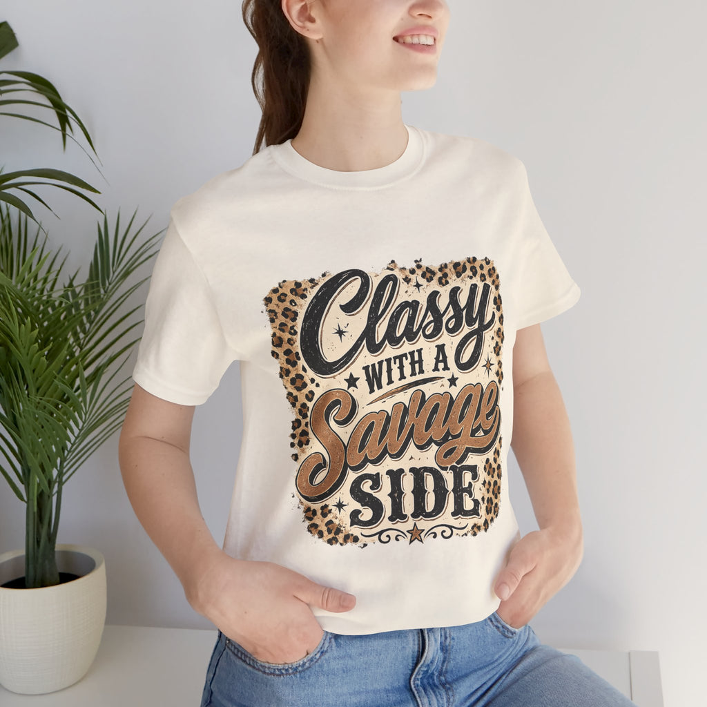 Classy with a Savage Side Leopard Graphic Tee