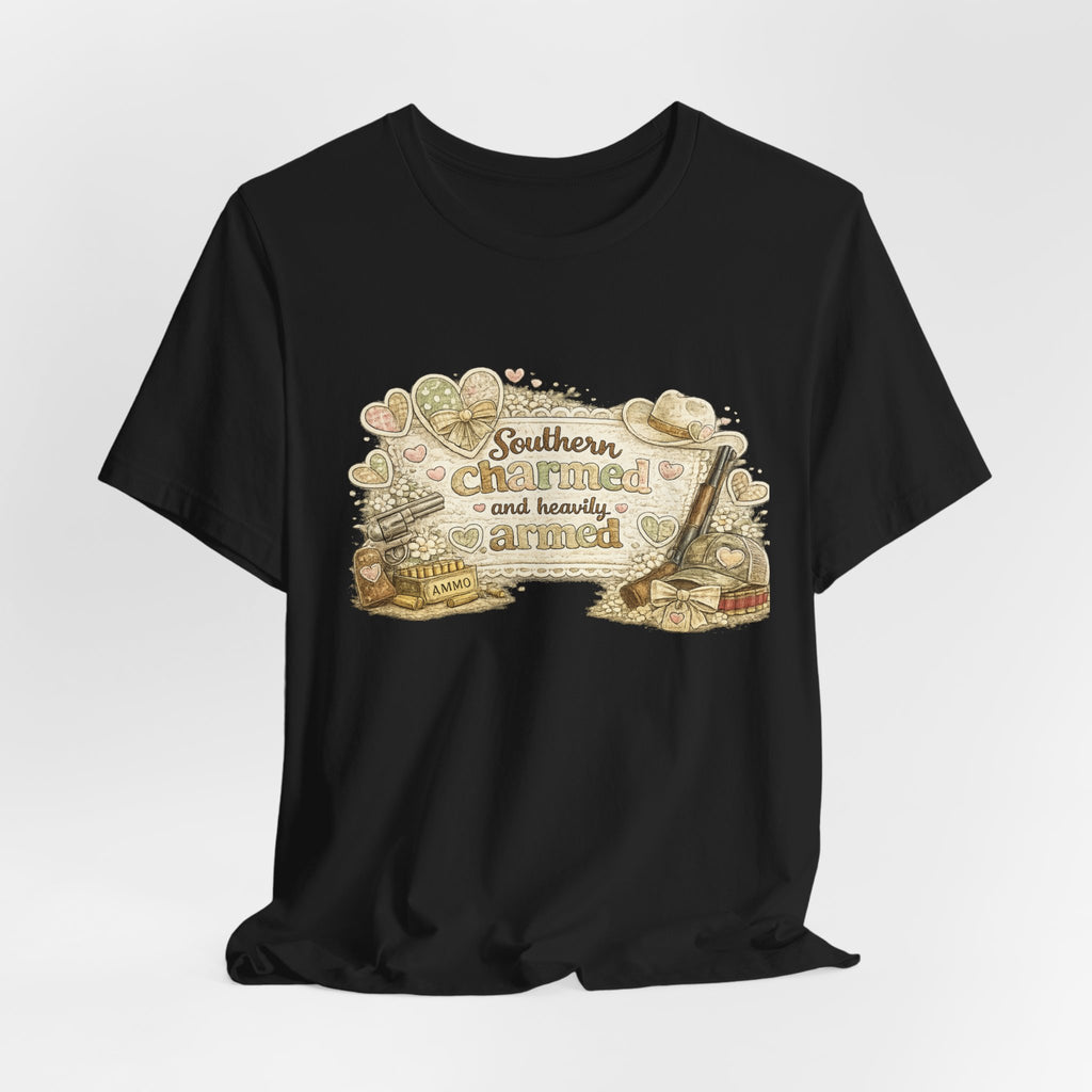 Southern Charmed and Heavily Armed — Funny Women's 2nd Amendment Tee
