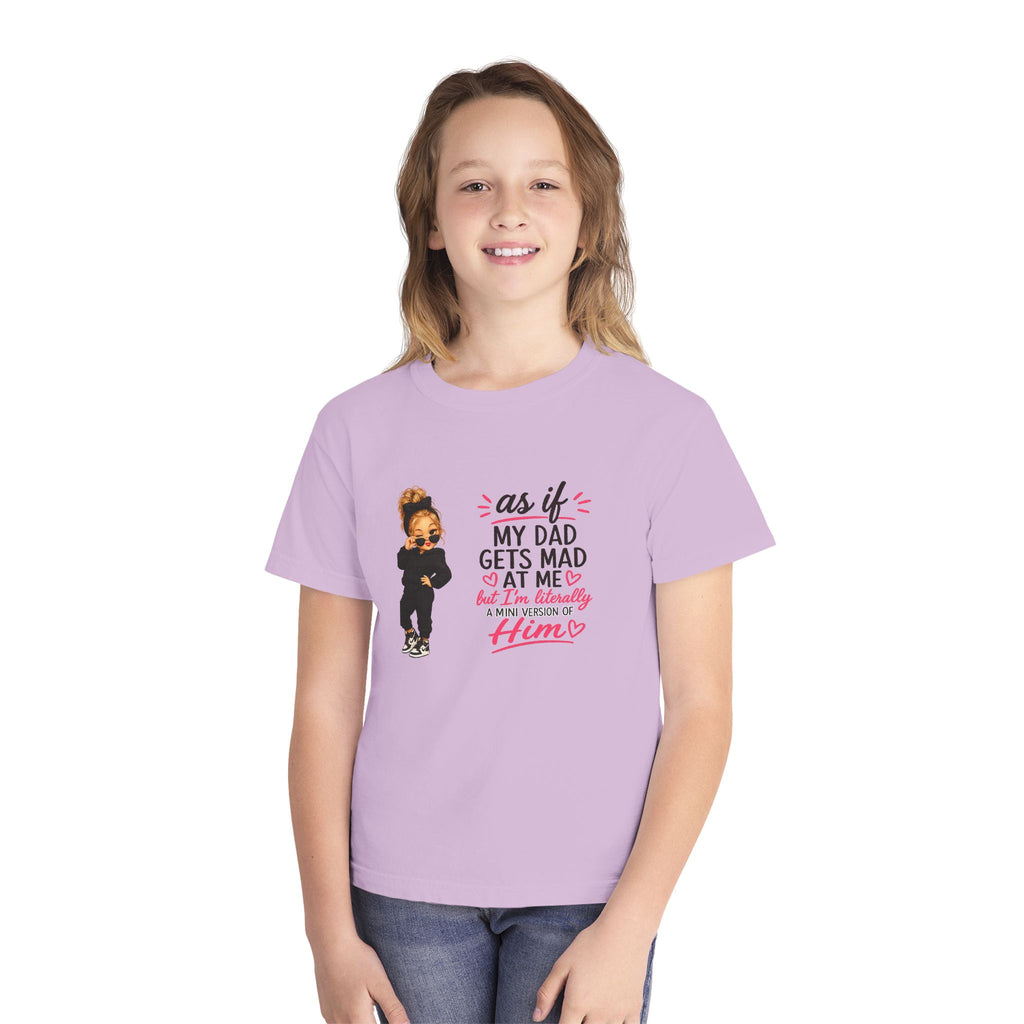 Youth Tee — "As If My Dad Gets Mad at Me" Cute Attitude Kids T‑Shirt