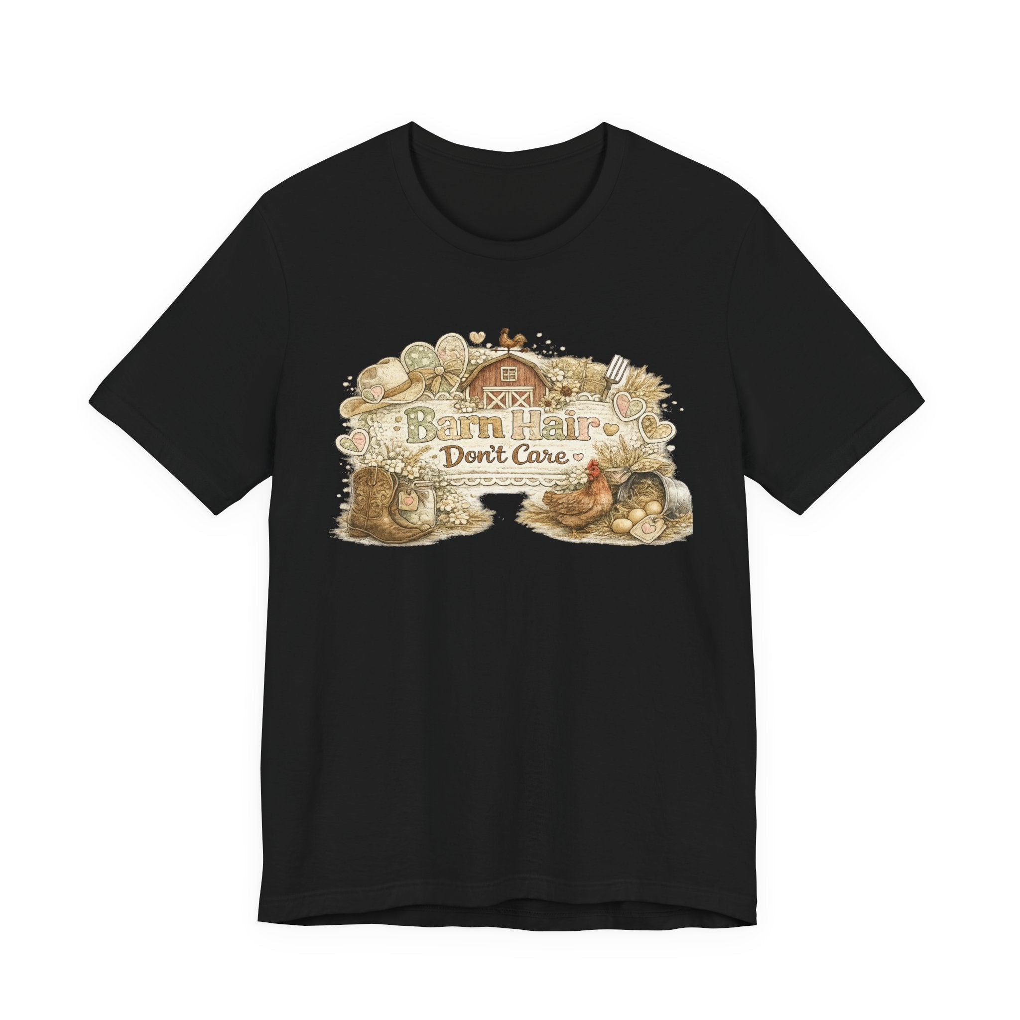 Barn Hair Don't Care — Funny Horse Girl & Country Women's Tee