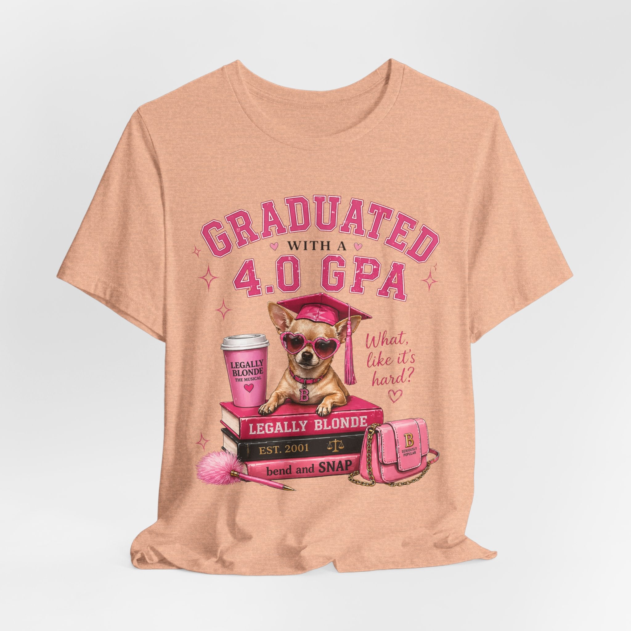Graduated with a 4.0 GPA T-Shirt — Cute Chihuahua Grad Design