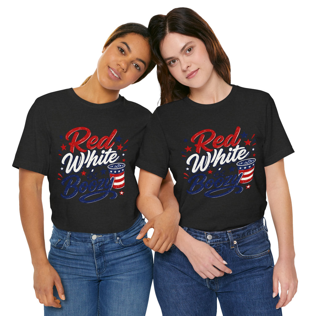 Red White & Boozy Tee — Patriotic 4th of July Graphic T-Shirt