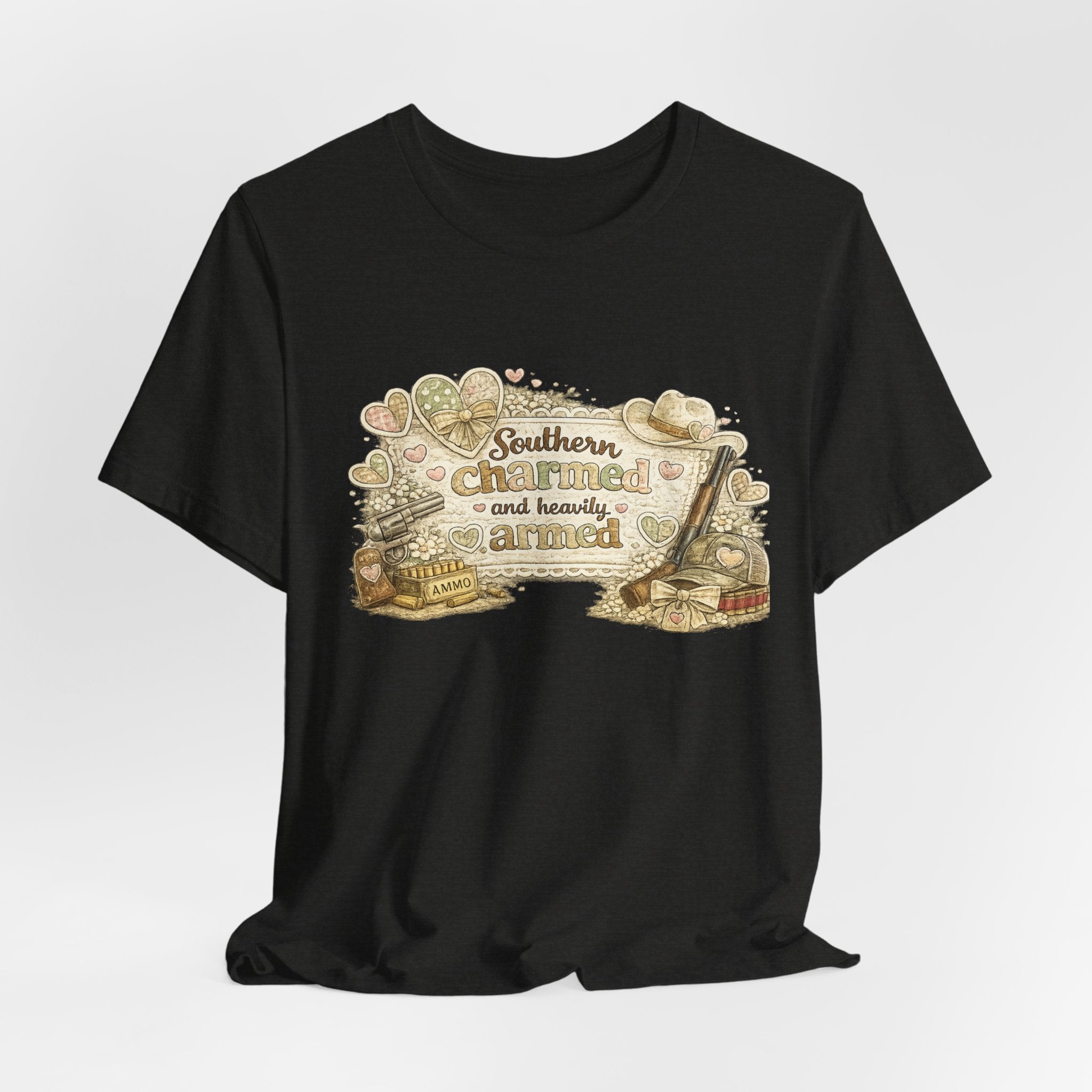 Southern Charmed and Heavily Armed — Funny Women's 2nd Amendment Tee