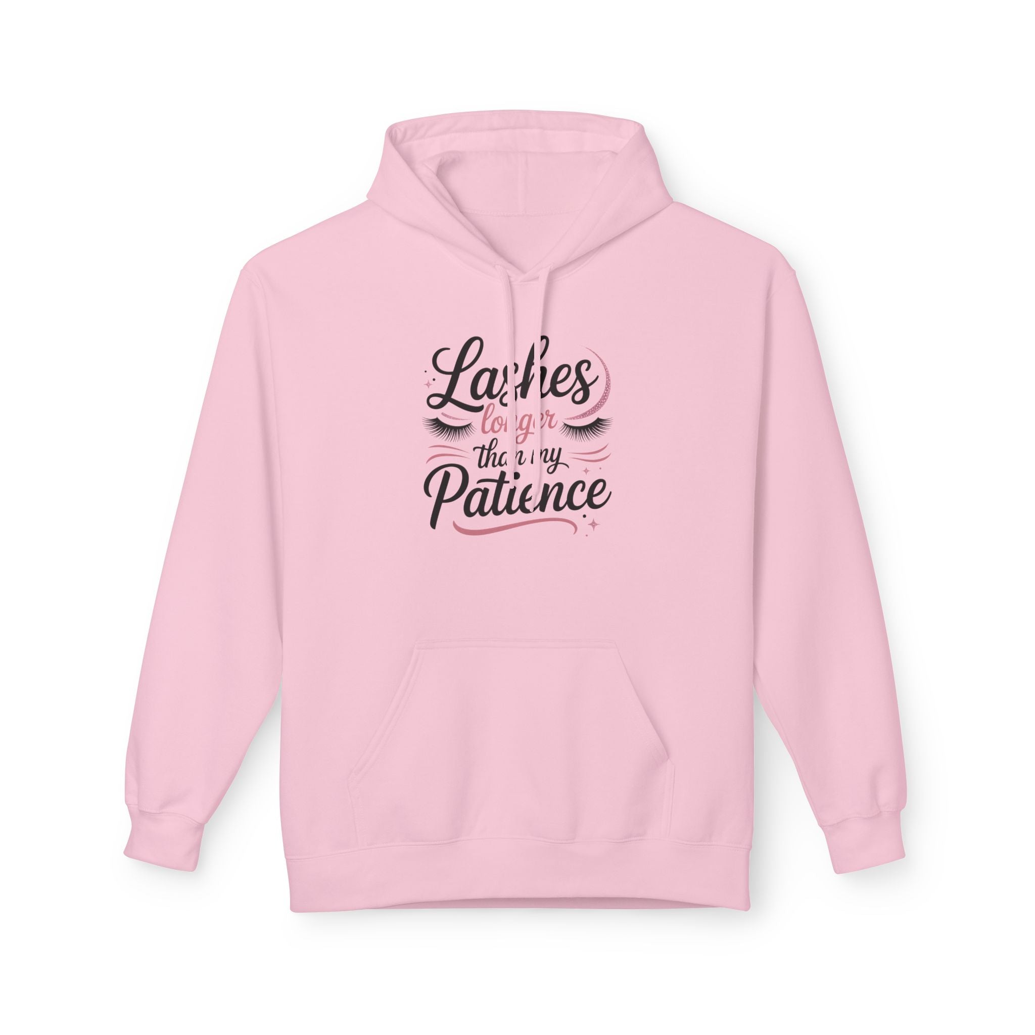 Hoodie — “Lashes to Live By: Patience” Beauty Quote Pullover