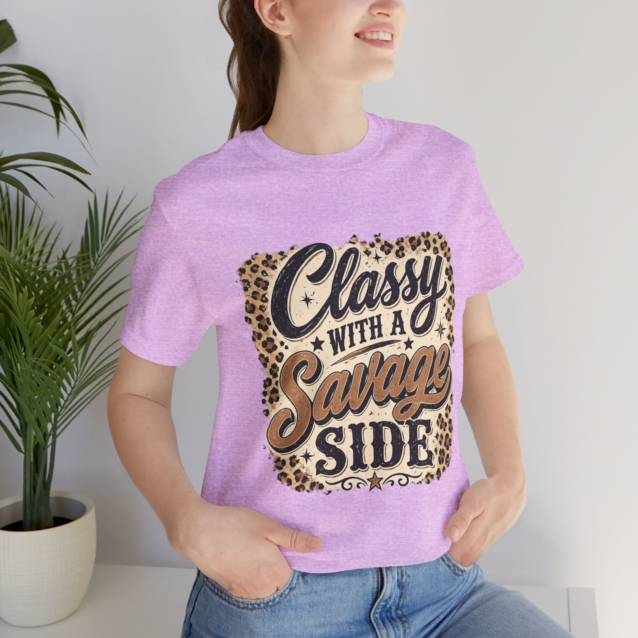 Classy with a Savage Side Leopard Graphic Tee