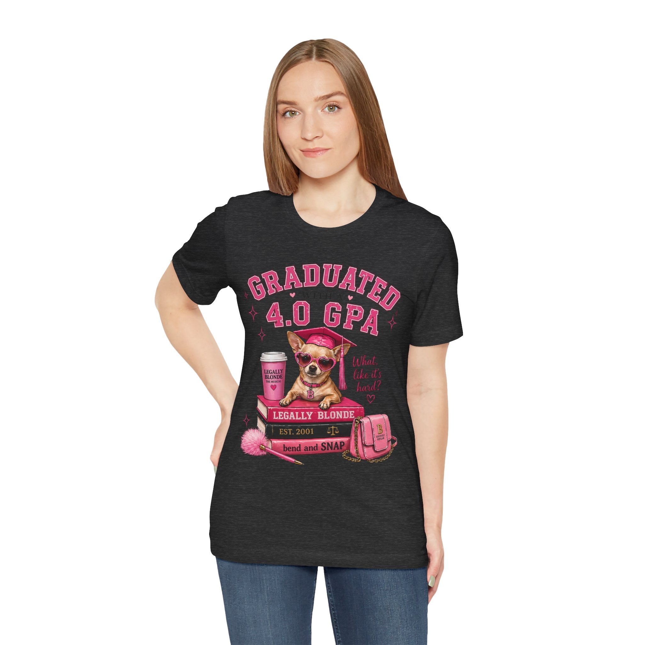 Graduated with a 4.0 GPA T-Shirt — Cute Chihuahua Grad Design