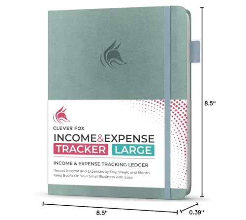 Clever Fox Income & Expense Tracker Large – Accounting & Bookkeeping Ledger Book for Small Business – 2-Year Record Notebook, A4 (Rose Gold)