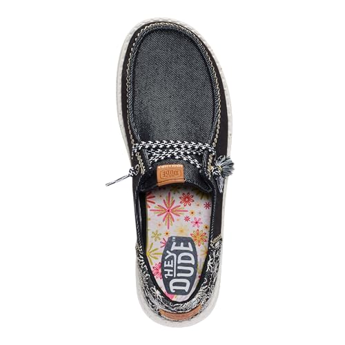 HEYDUDE Women's Wendy Funk Embroidered Floral Slip-On Loafers | Lightweight Comfortable Easy-On Casual Shoes