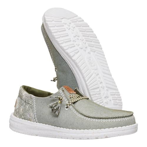 HEYDUDE Women's Wendy Funk Embroidered Floral Slip-On Loafers | Lightweight Comfortable Easy-On Casual Shoes