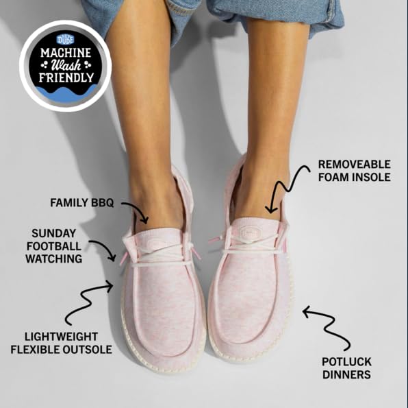 HEYDUDE Women’s Wendy Stretch Jersey Slip On Shoes | Lightweight Comfortable Travel Loafers with Elastic Laces