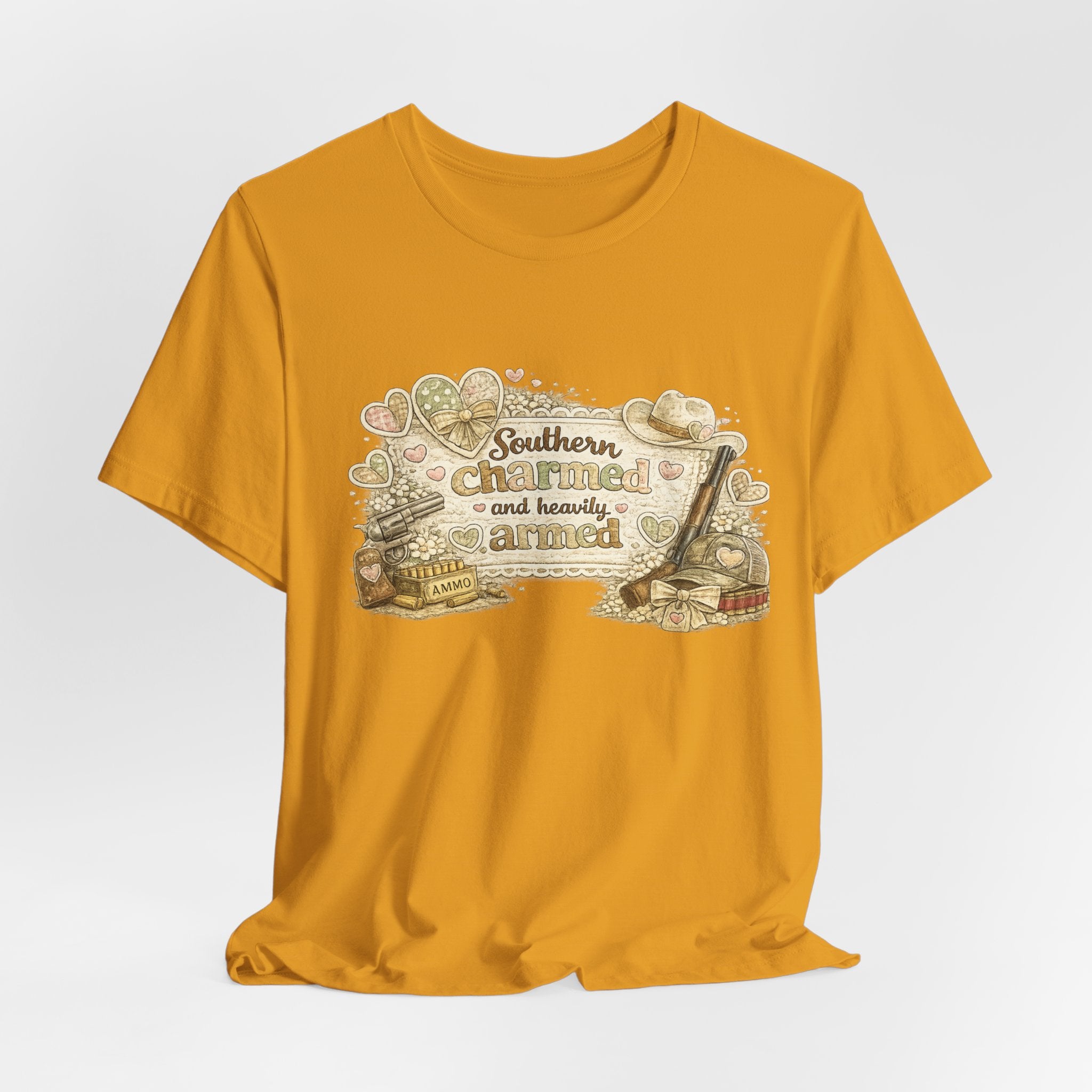 Southern Charmed and Heavily Armed — Funny Women's 2nd Amendment Tee