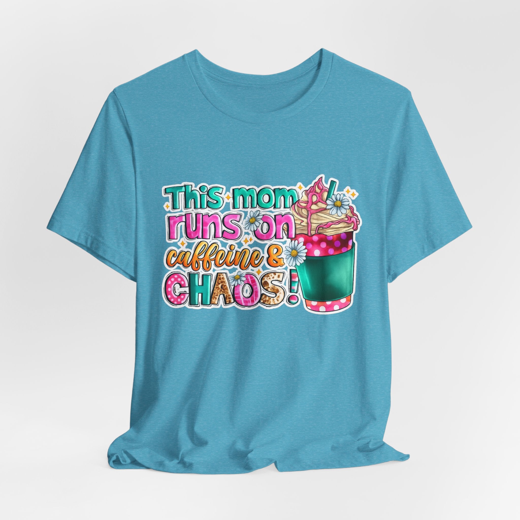 This Mom Runs on Coffee and Chaos — Funny Mom Graphic Tee