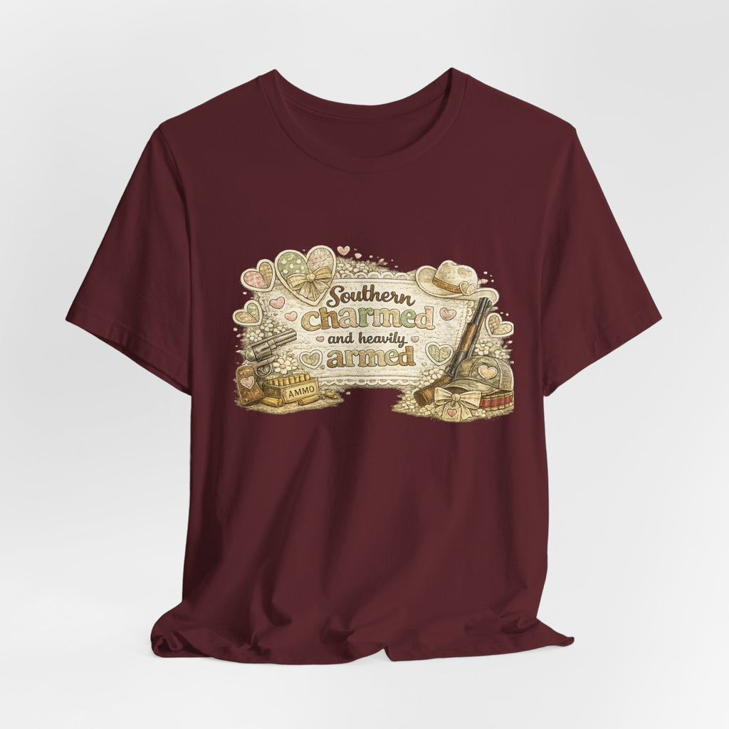 Southern Charmed and Heavily Armed — Funny Women's 2nd Amendment Tee